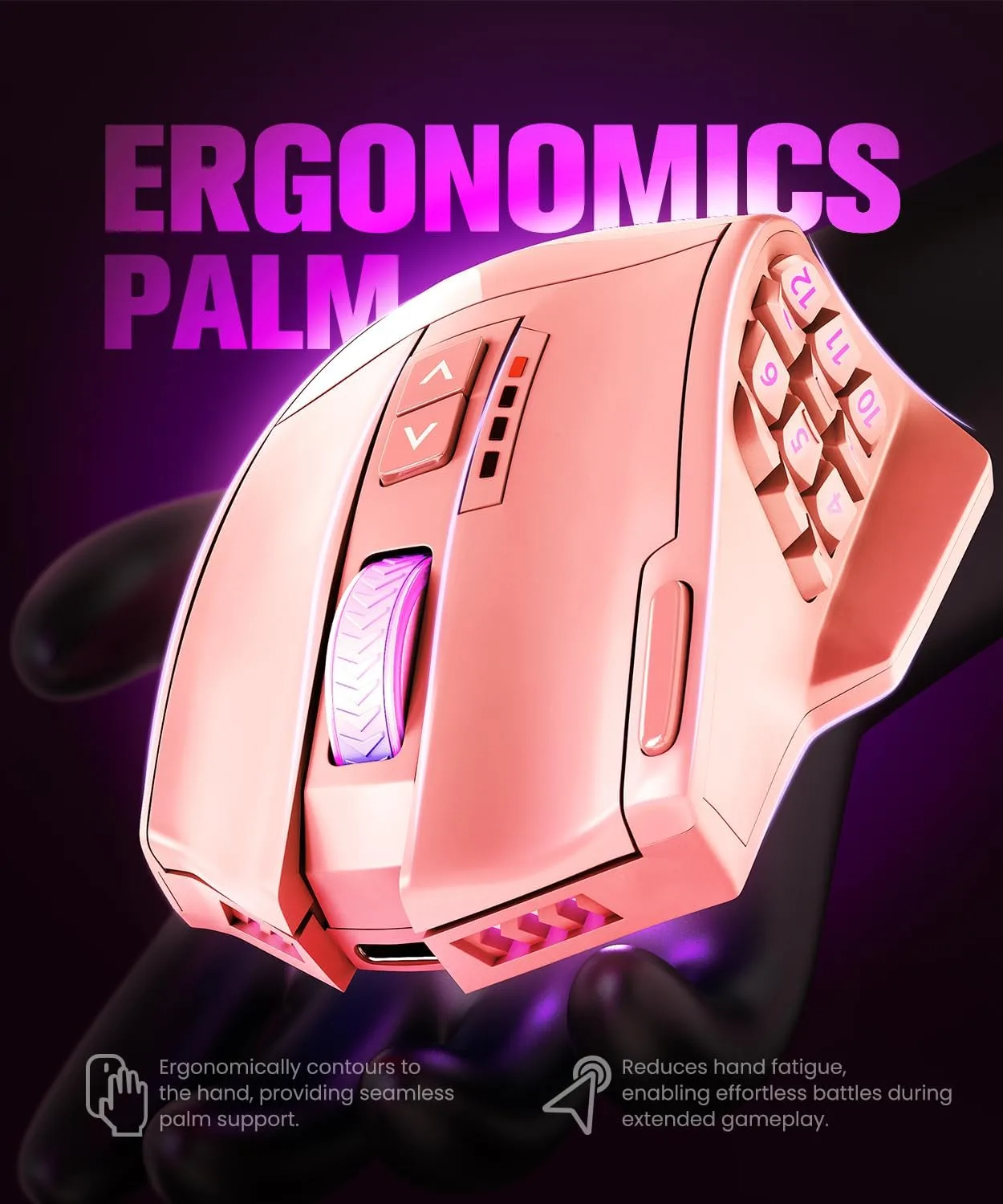 UtechSmart Venus Pro Wireless MMO Gaming Mouse 16,000 DPI Optical Sensor