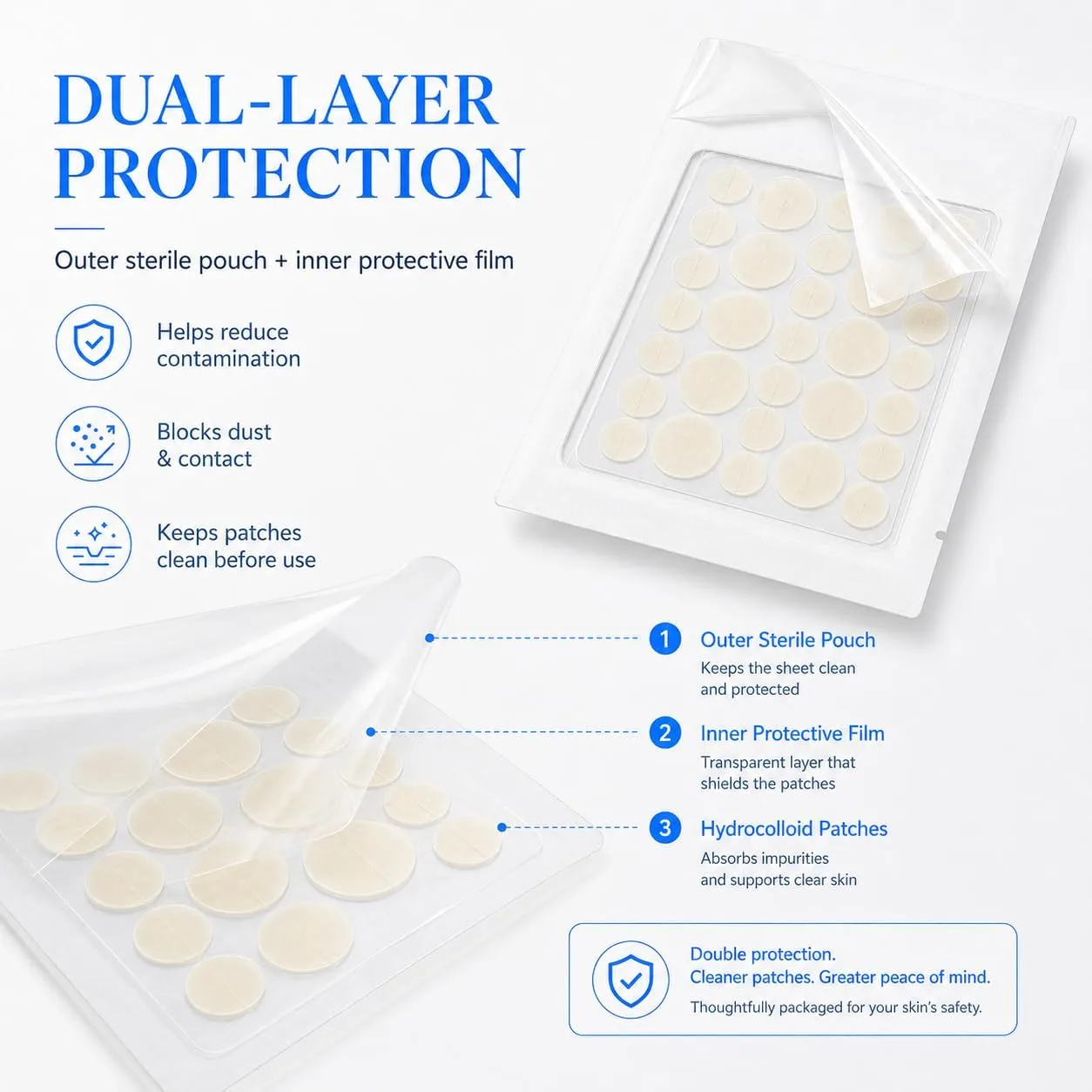 50 PCS Disposable Acne Needle & 72 Dots Hydrocol Pimple Patches