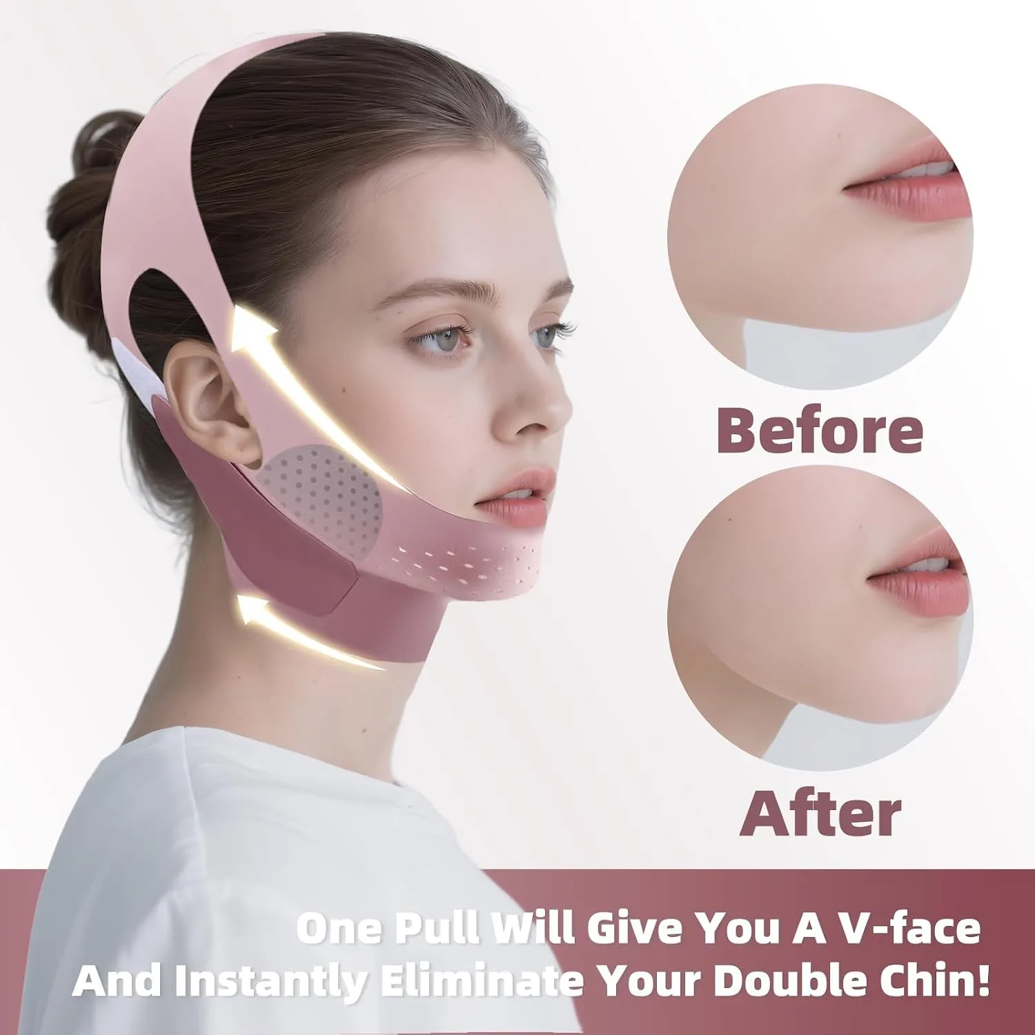 Graphene V-Line Neck Lifting Mask Jaw Support Sleeping Face Tape for Women Breathable Elastic Chin Contour Band Lightweight Soft Stretch Overnight Ergonomic Wearable Contouring Accessory