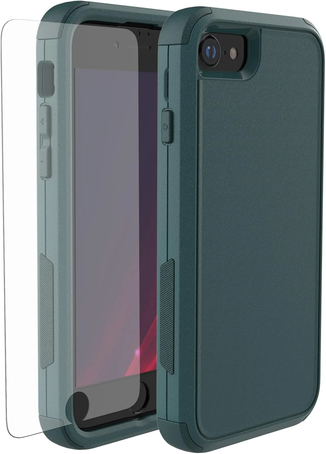 X-belmox Heavy Duty Phone Case for iPhone SE 2022 (3rd Gen), Dark Green