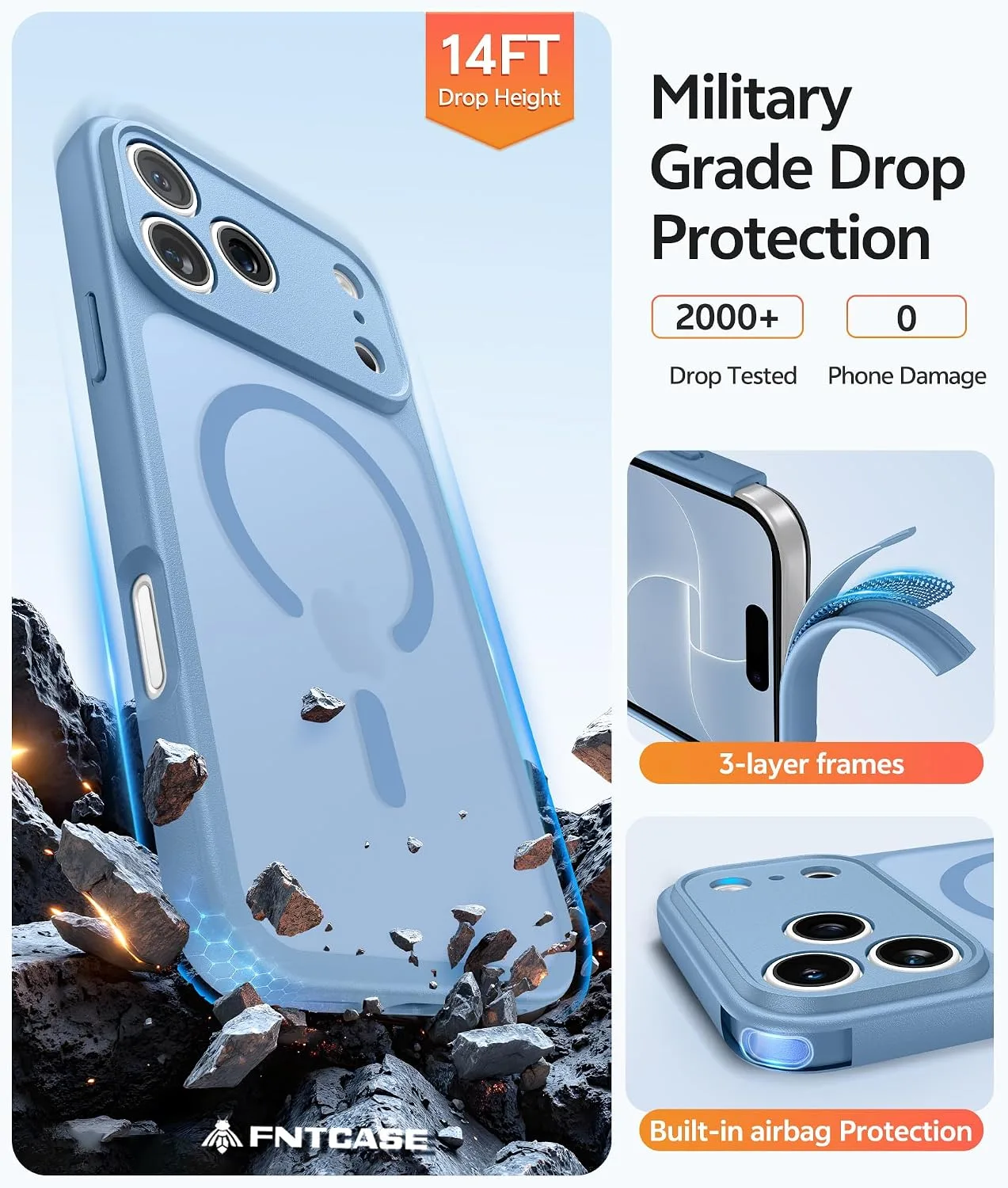 FNTCASE for iPhone 18 Pro Case/iPhone 17 Pro Case, Fit for Magsafe