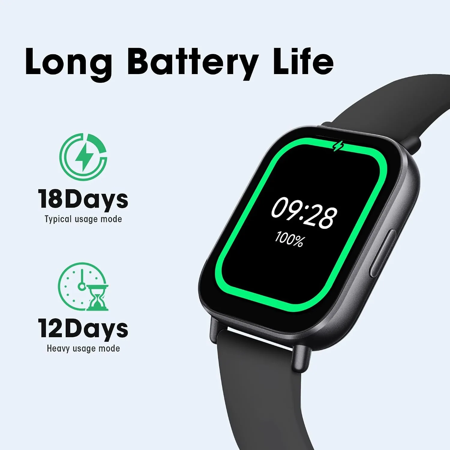 Xiaomi Redmi 5 Active Smart Watch, Step Counter Watch for Women Men with 2" LCD Large Display, 140 Sports Modes, 5ATM Waterproof (Active-Midnight Black)