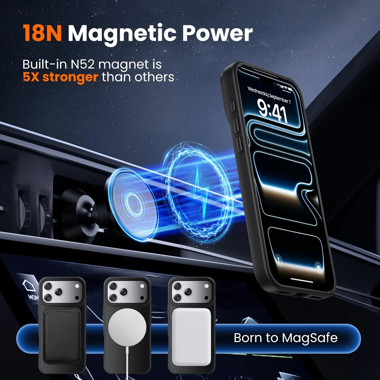 toushion 3 in 1 for iPhone 17 Pro Case Stand Black