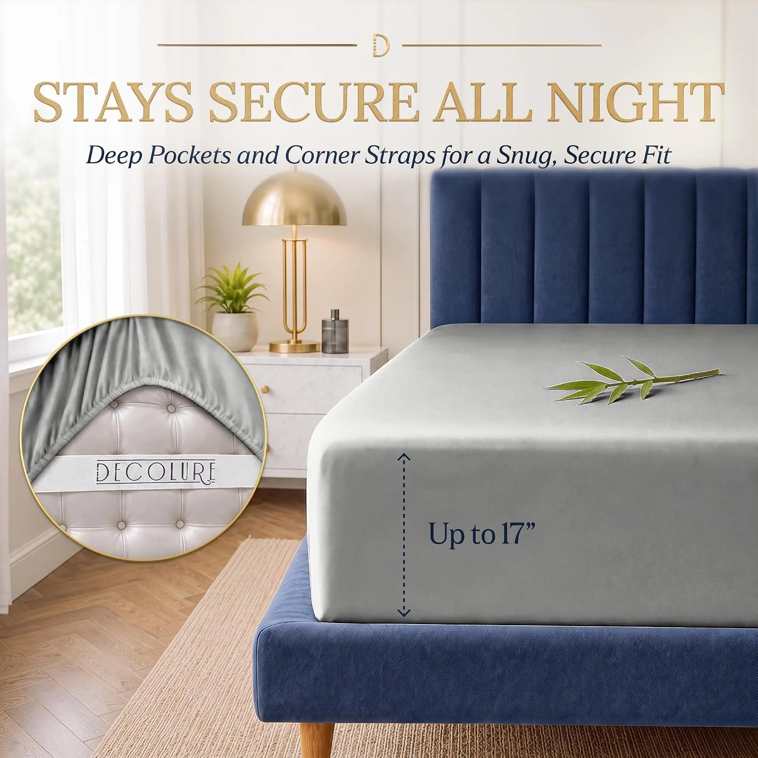 DECOLURE 100% Viscose from Bamboo Sheets Twin Size | 3 Pc Cooling Bed Set