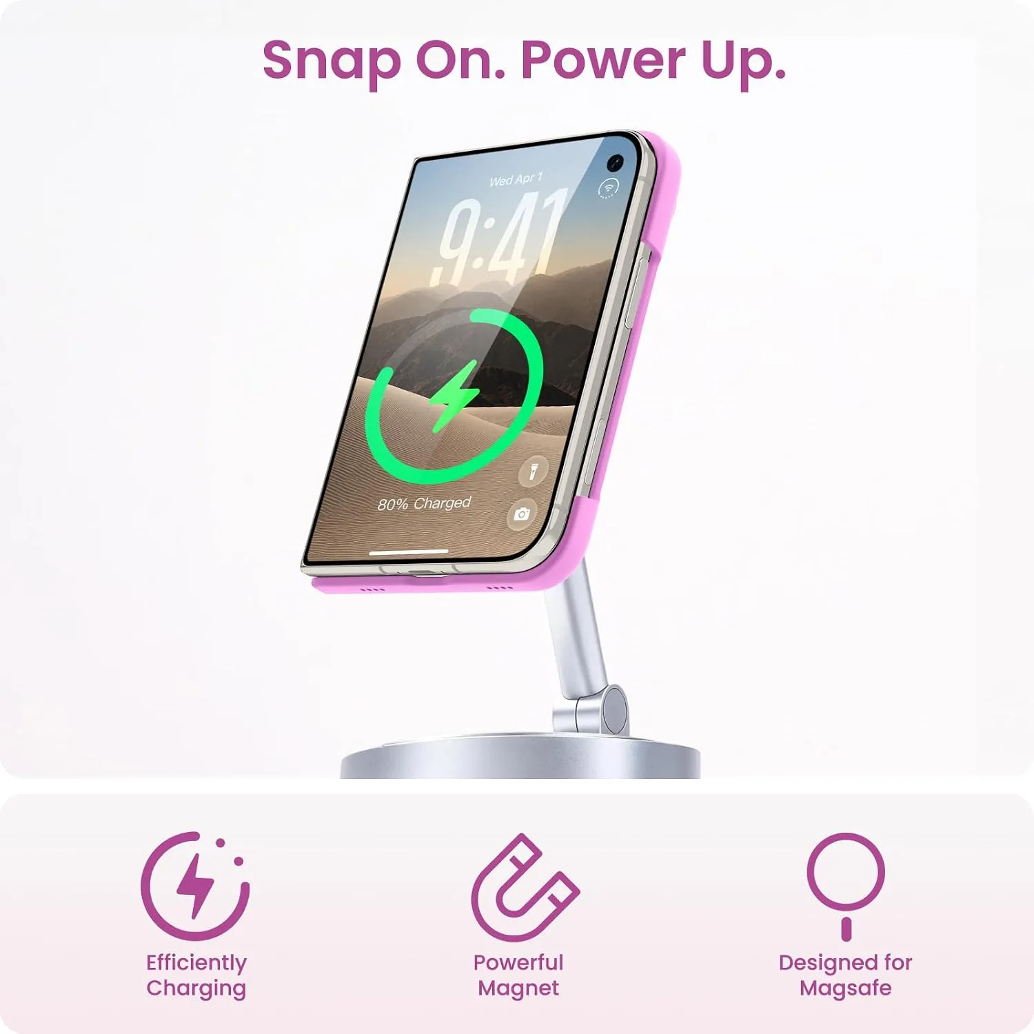 ORNARTO for iPhone Duo Case,Magnetic Slim Liquid Silicone,Cherry Blossom