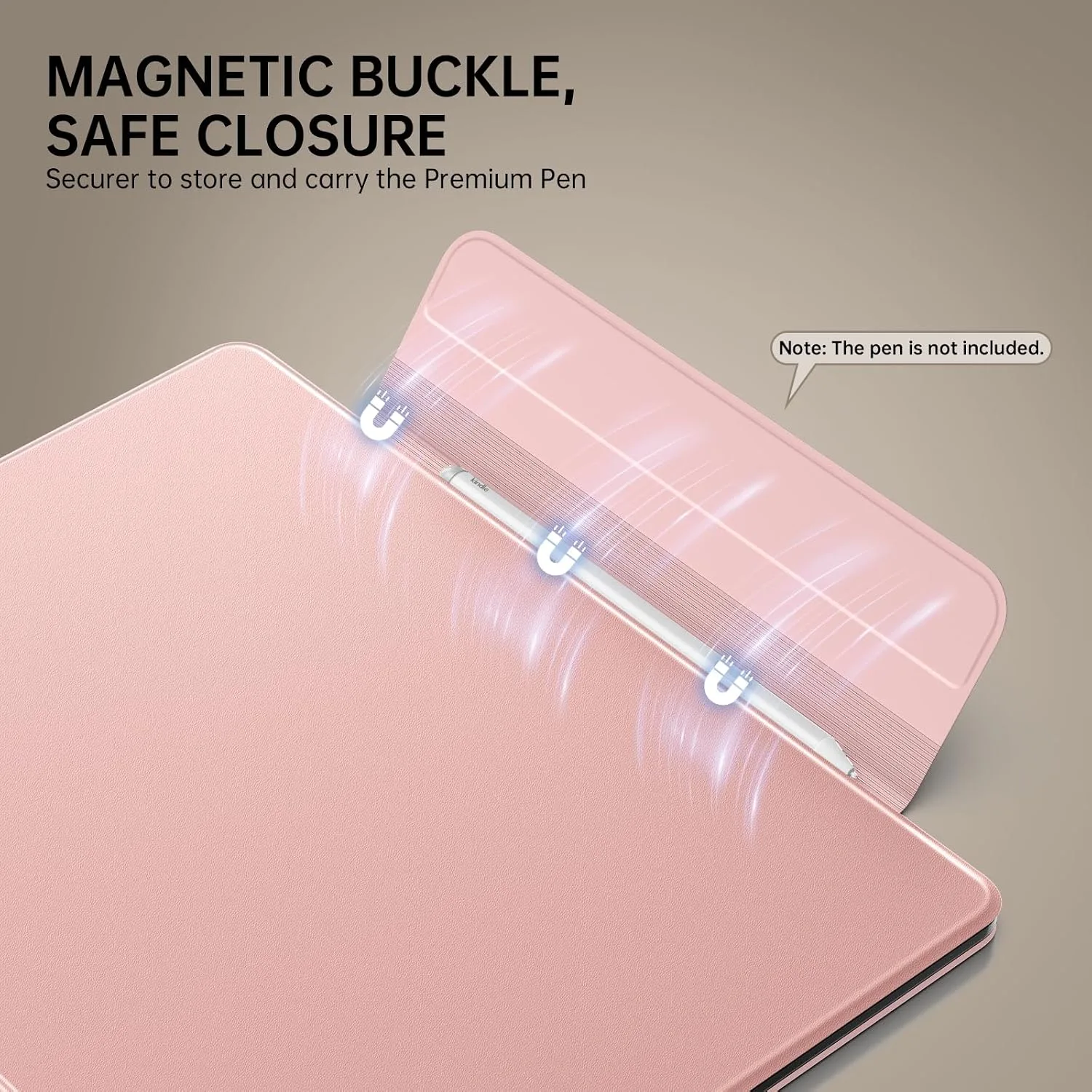 MoKo Magnetic Case for 11" Kindle Scribe 3rd & Colorsoft 1st, Rose Gold