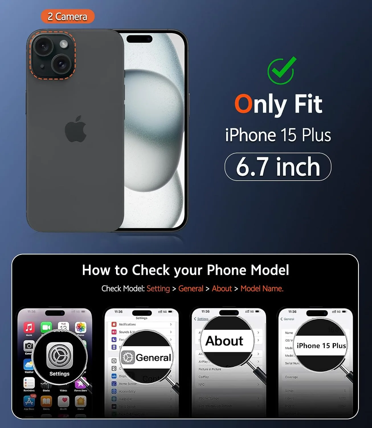 FNTCASE for iPhone 15 Plus Case Matte Compatible with Magsafe