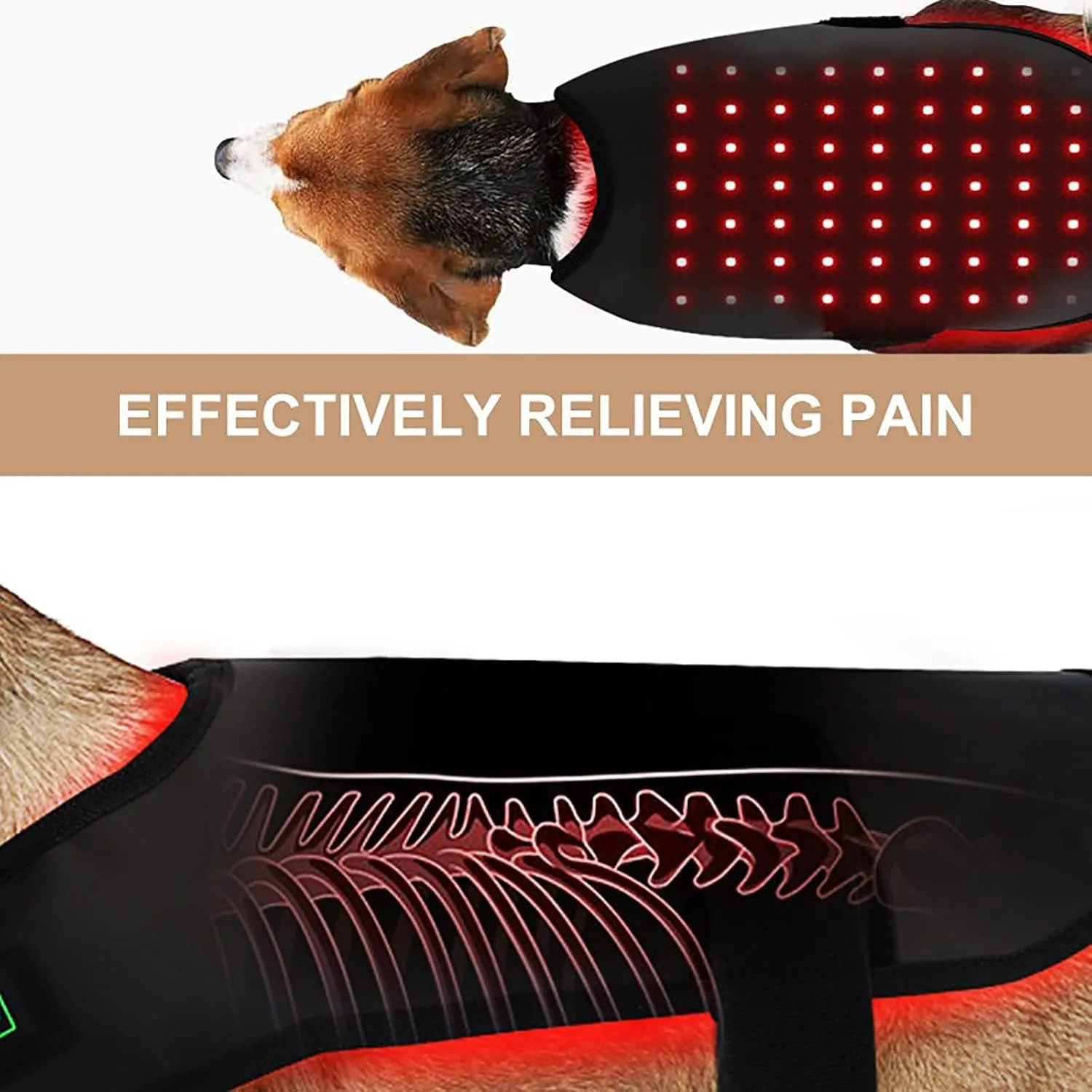 Red Light Therapy for Pets Back, 660nm 850nm Wavelength, Portable Wearable Infrared Light Device, for Dog, Cat Relieving Back Pain S Size