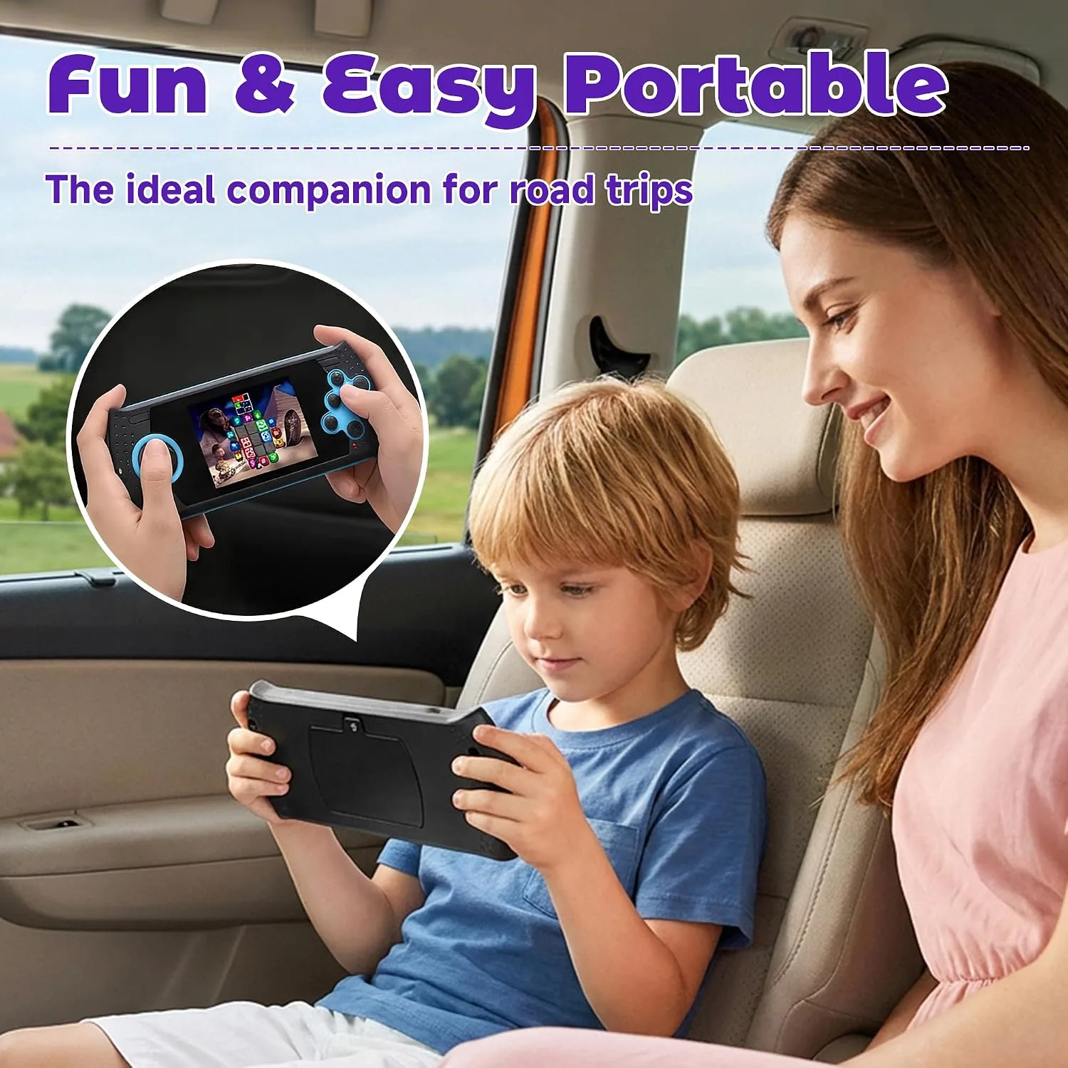 16 Bit Handheld Game for Kids Built-in 230 HD Classic Retro Video Games USB Rechargeable 3.0 Inch Childrens Travel Electronics Toys Portable Gaming Player System Gift for Boys Girls Ages 4-8-12