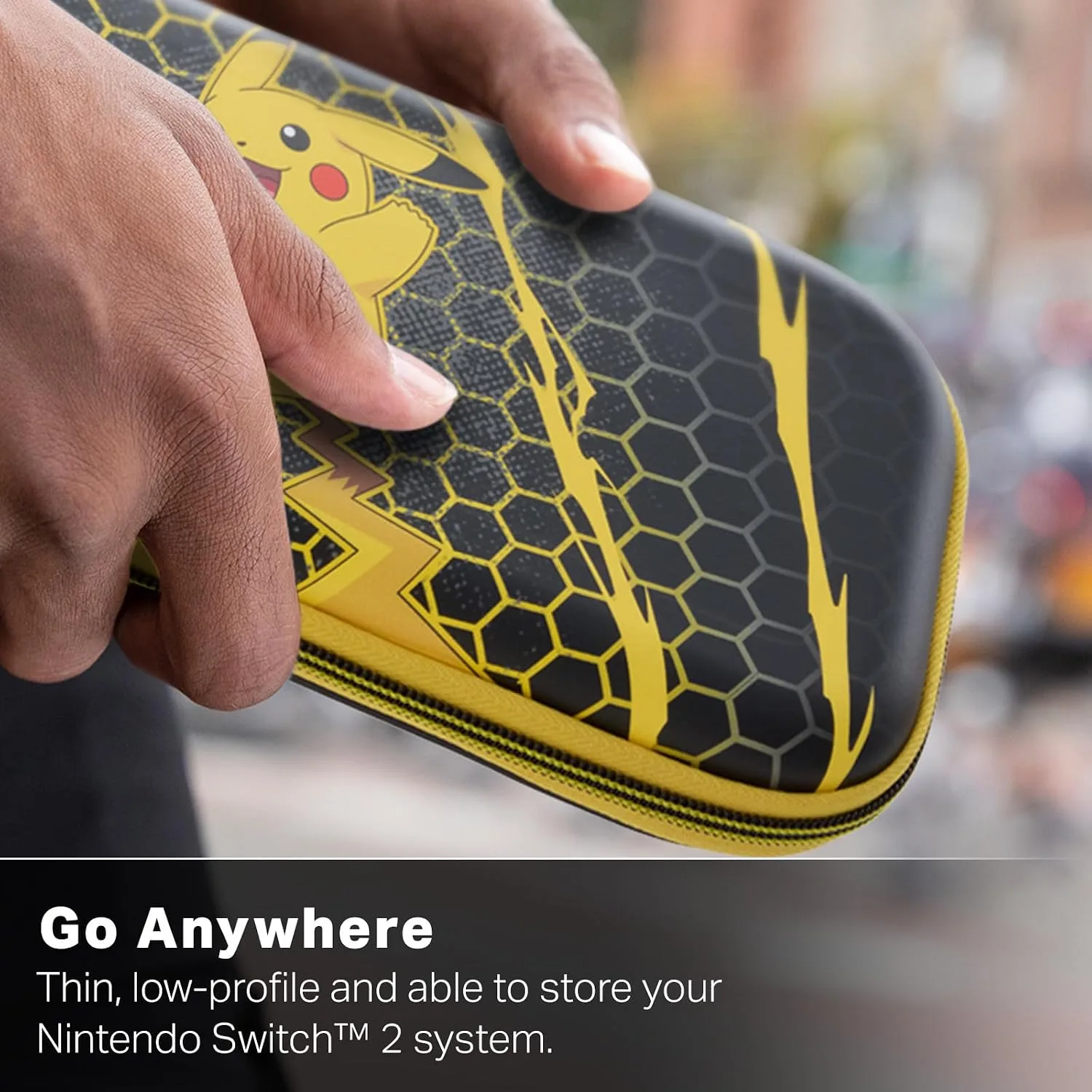 PowerA Slim Case for Nintendo Switch 2 - Pikachu Storm, Officially Licensed, Protective Case, Holds 10 Game Cards, Padded Screen Protector, Built-in Play Stand