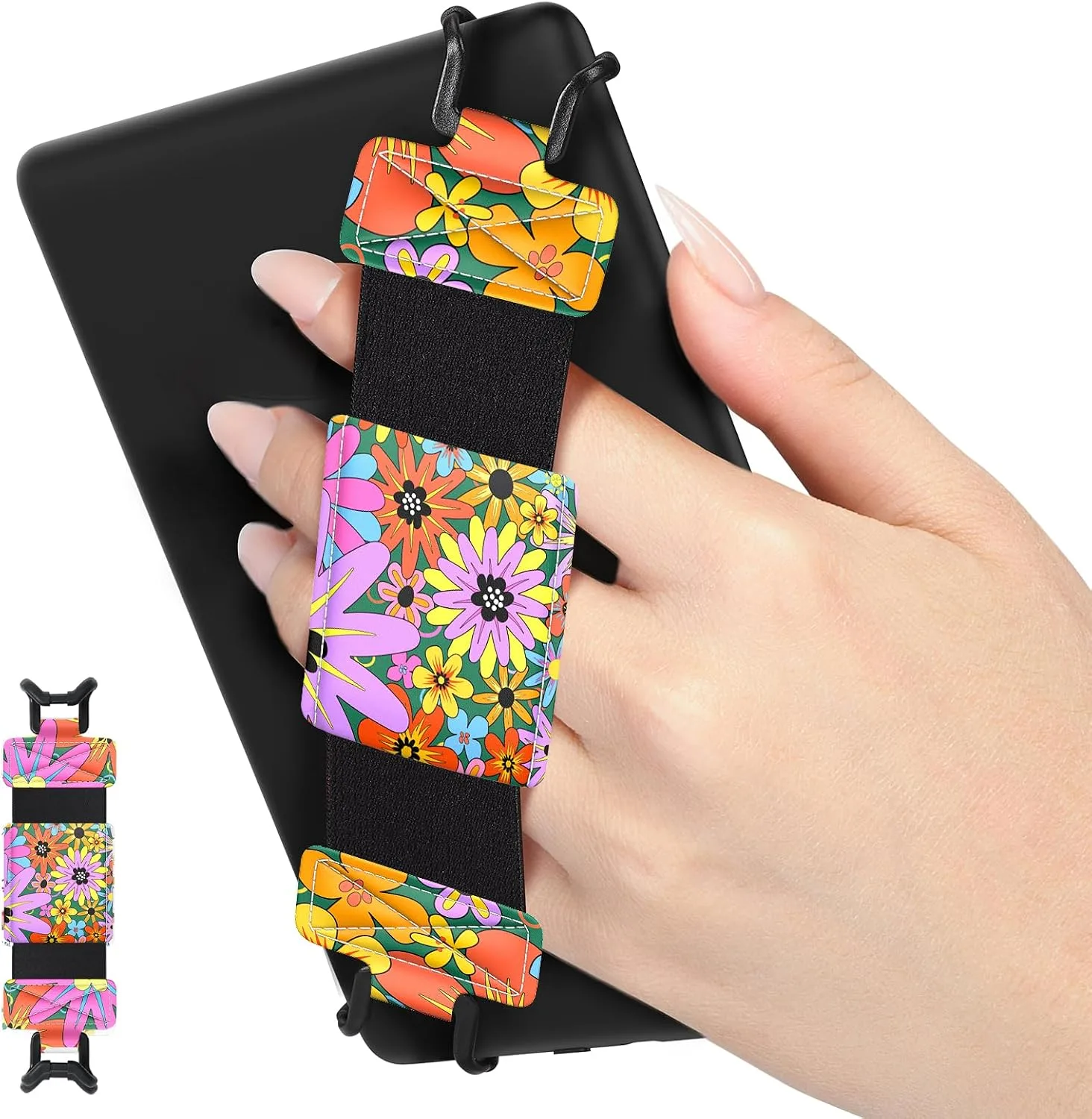 MoKo Soft Hand Strap for 6-8" Kindle eReaders Fire Tablet, Campus Flower