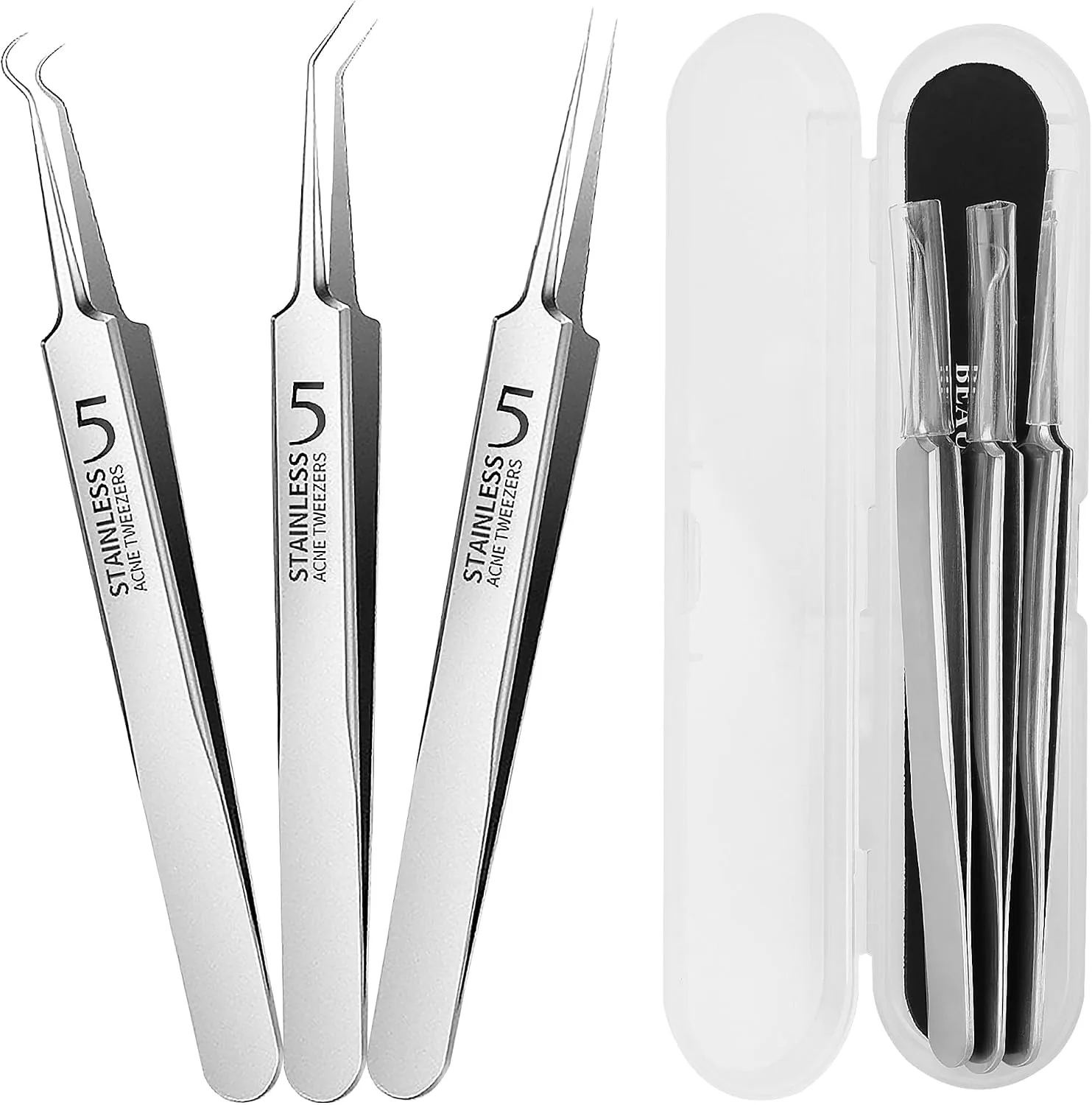 Blackhead Tweezers,High Hard Stainless Steel Blackhead Remover Tweezers