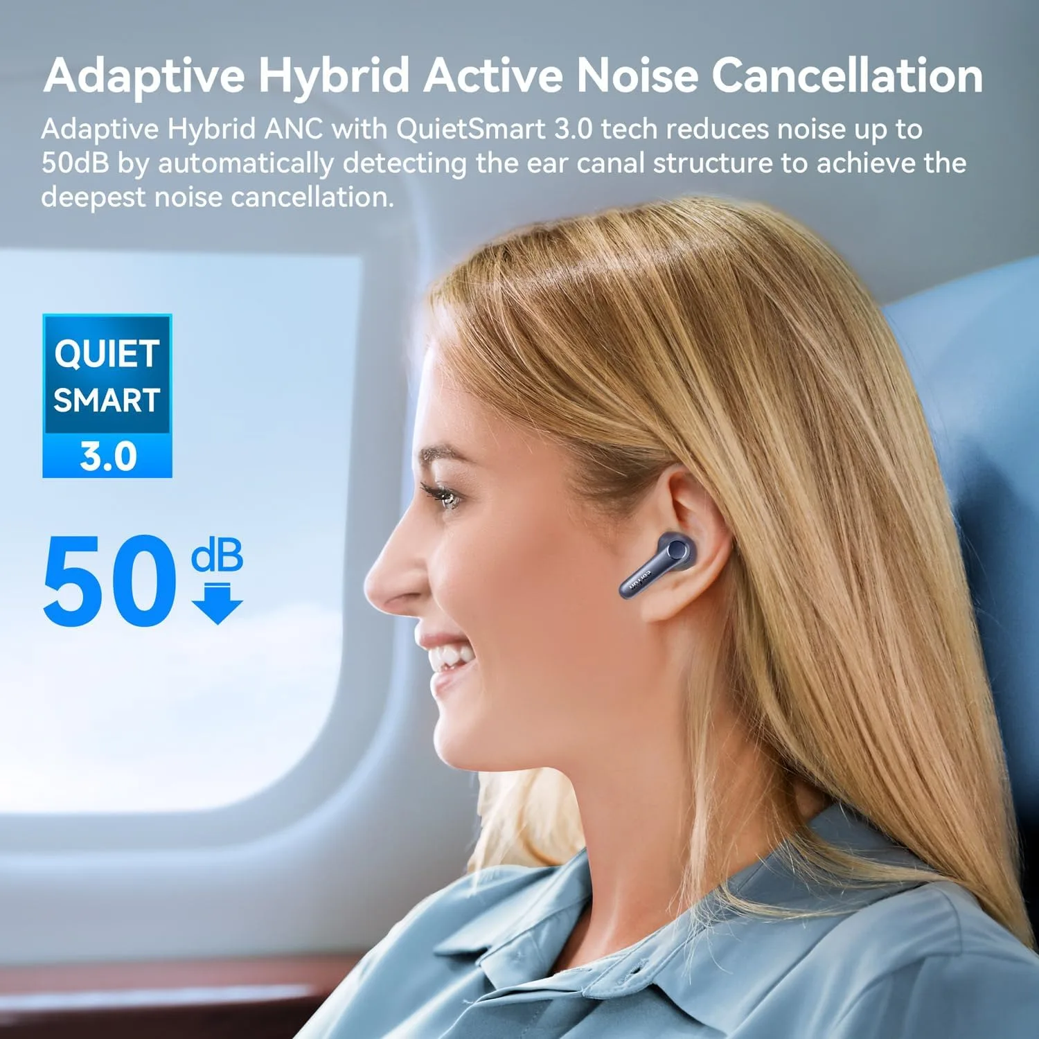 EarFun Air Pro 4 Adaptive Hybrid Noise Canceling Wireless Earbuds, 6 Mics