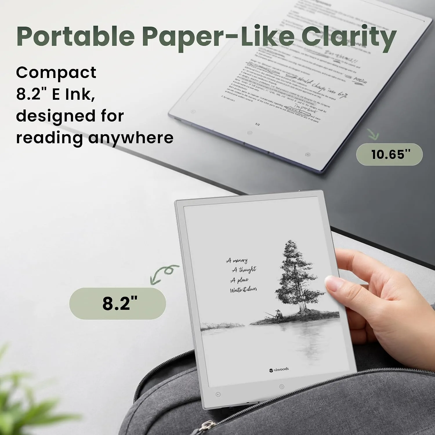 VIWOODS AiPaper Mini 8.2" AI E Ink Tablet, Digital Notebook Bundle with Pen