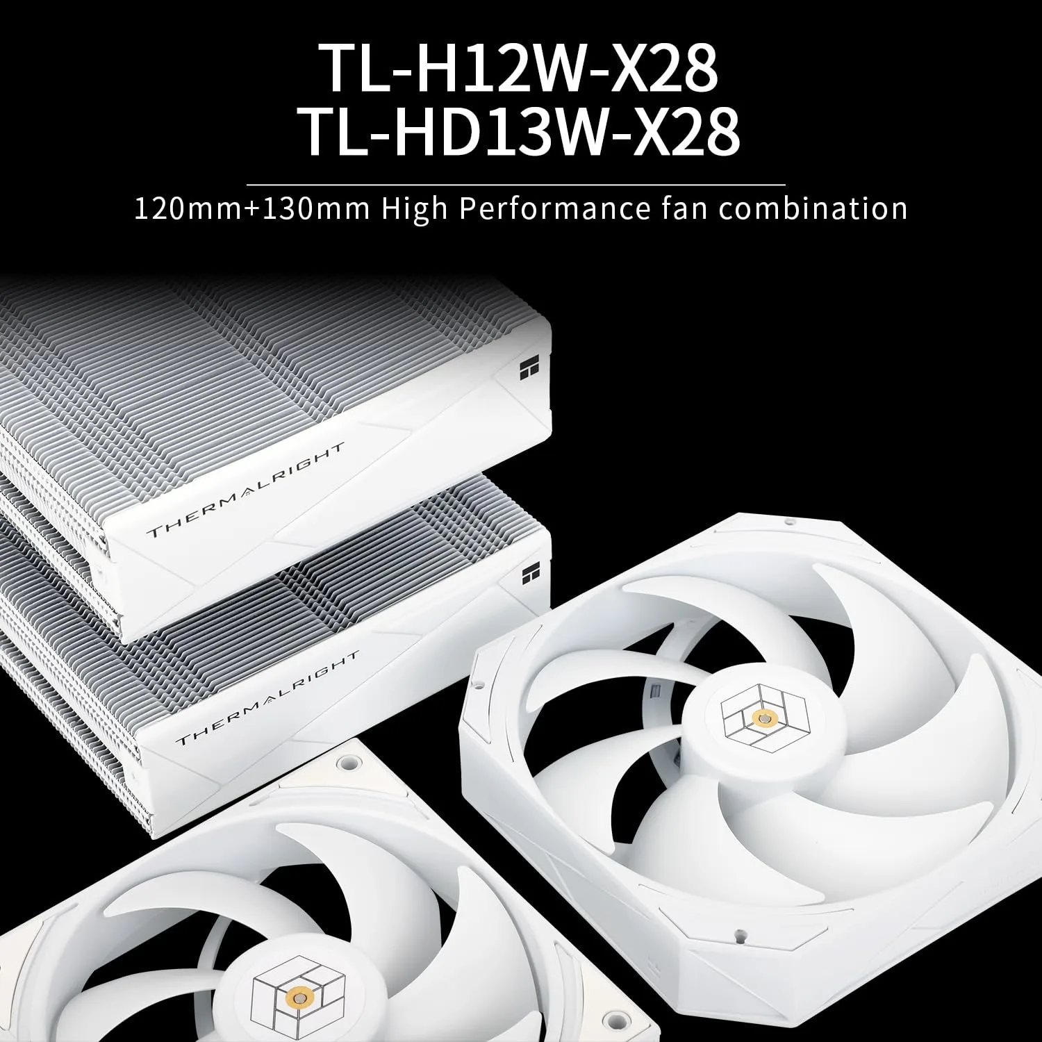 Thermalright Royal Pretor 130 White CPU Cooler, Heatsink CPU Cooling, TL-H12W-X28 and TL-HD13W-X28 Fan, Compatible with Intel LGA115X/1200/2011/1700/1851;AM4/AM5 Platforms,Desktop Tower Cooling