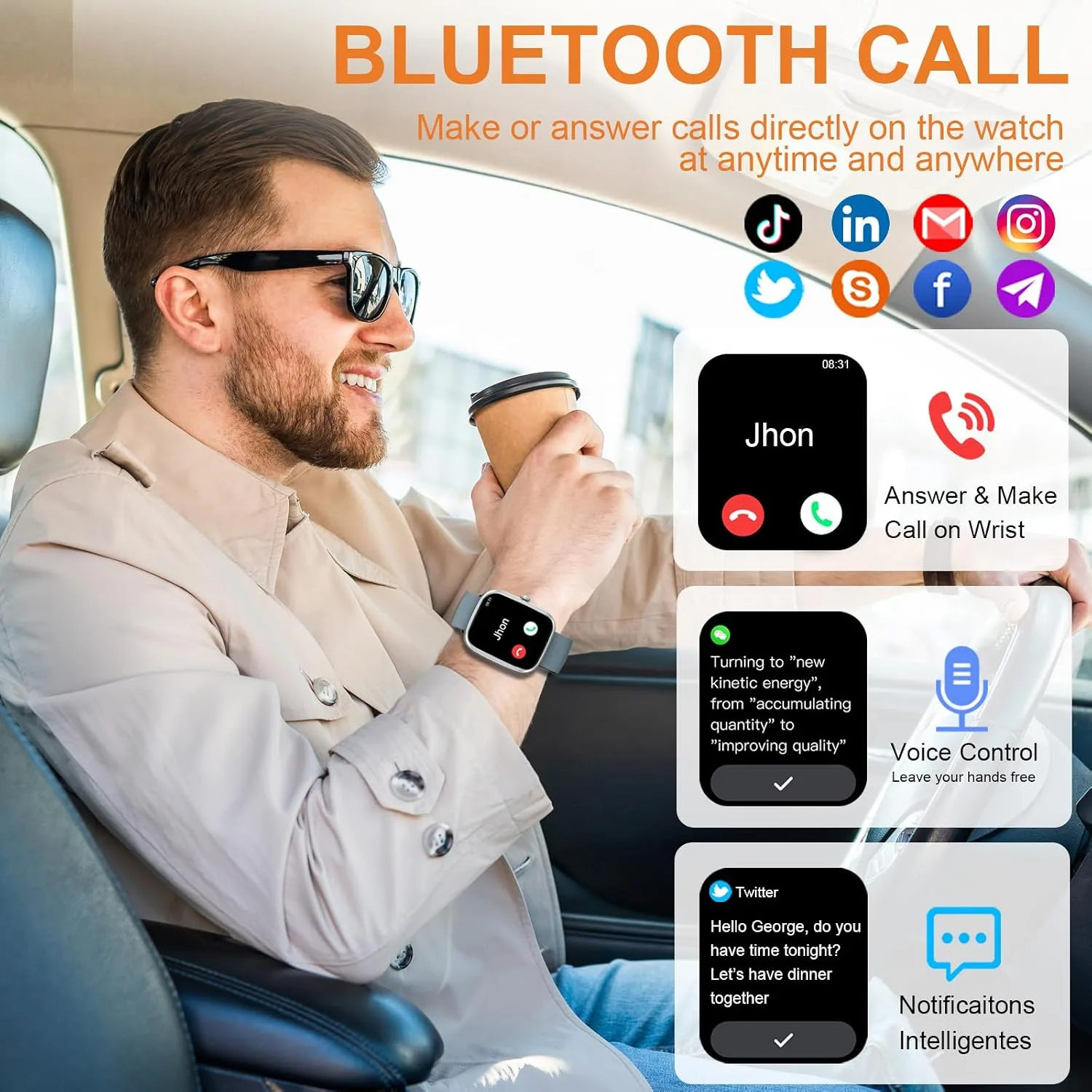Smart Watch for Men Women, 1.91" Smartwatch (Answer/Make Call) Gray