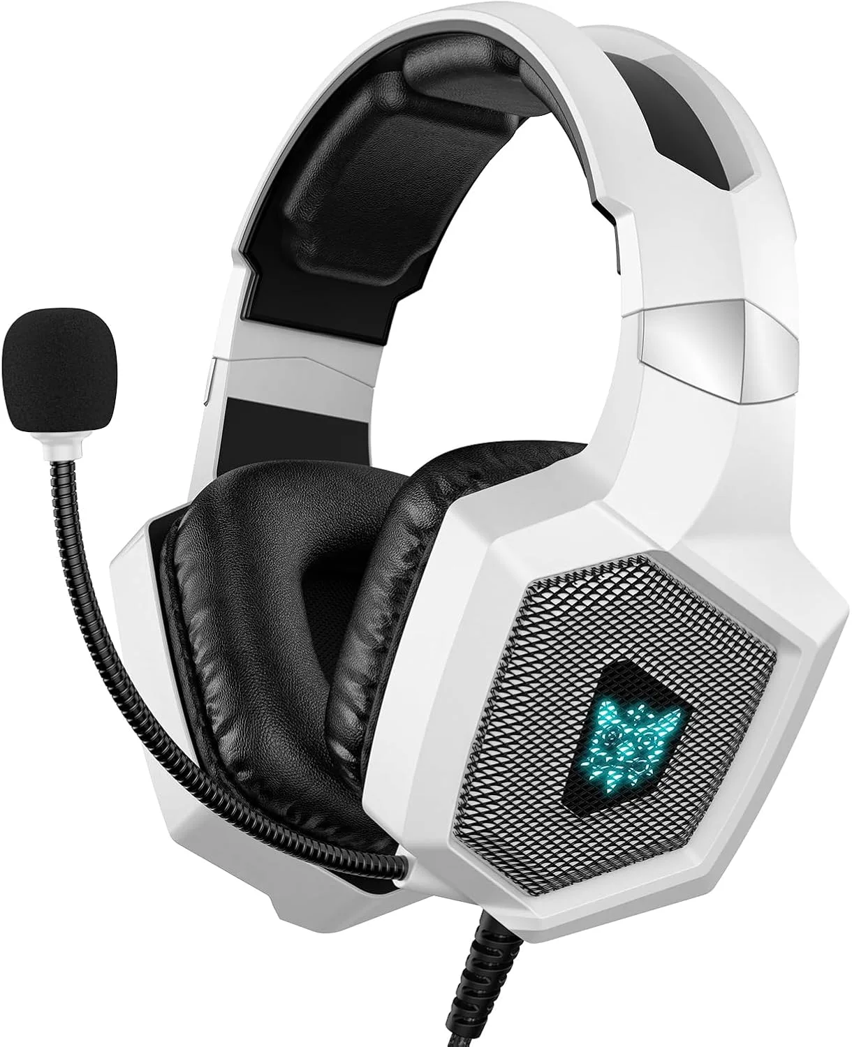 Nanddi Gaming Headset with Microphone, Gaming Headphones for PS4 PS5 Xbox One PC with LED Lights, PlayStation Headset with Noise Reduction 7.1 Surround Sound Over-Ear and Wired 3.5mm Jack (Green)