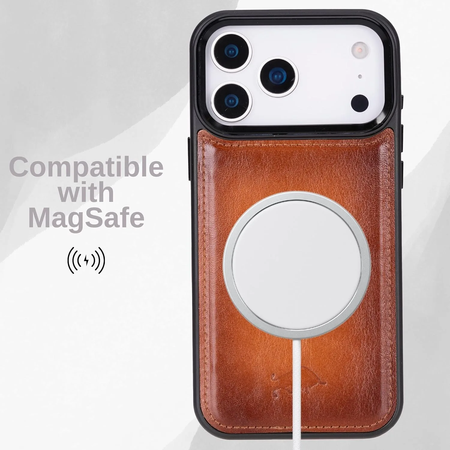 VENOULT Wallet Case for iPhone 17 Pro MAX, Full Grain Genuine Turkish Leather, Magnetic Detachable, RFID Protected 4 Card Slots, Business Style, Compatible with MagSafe, Handmade (Chestnut)