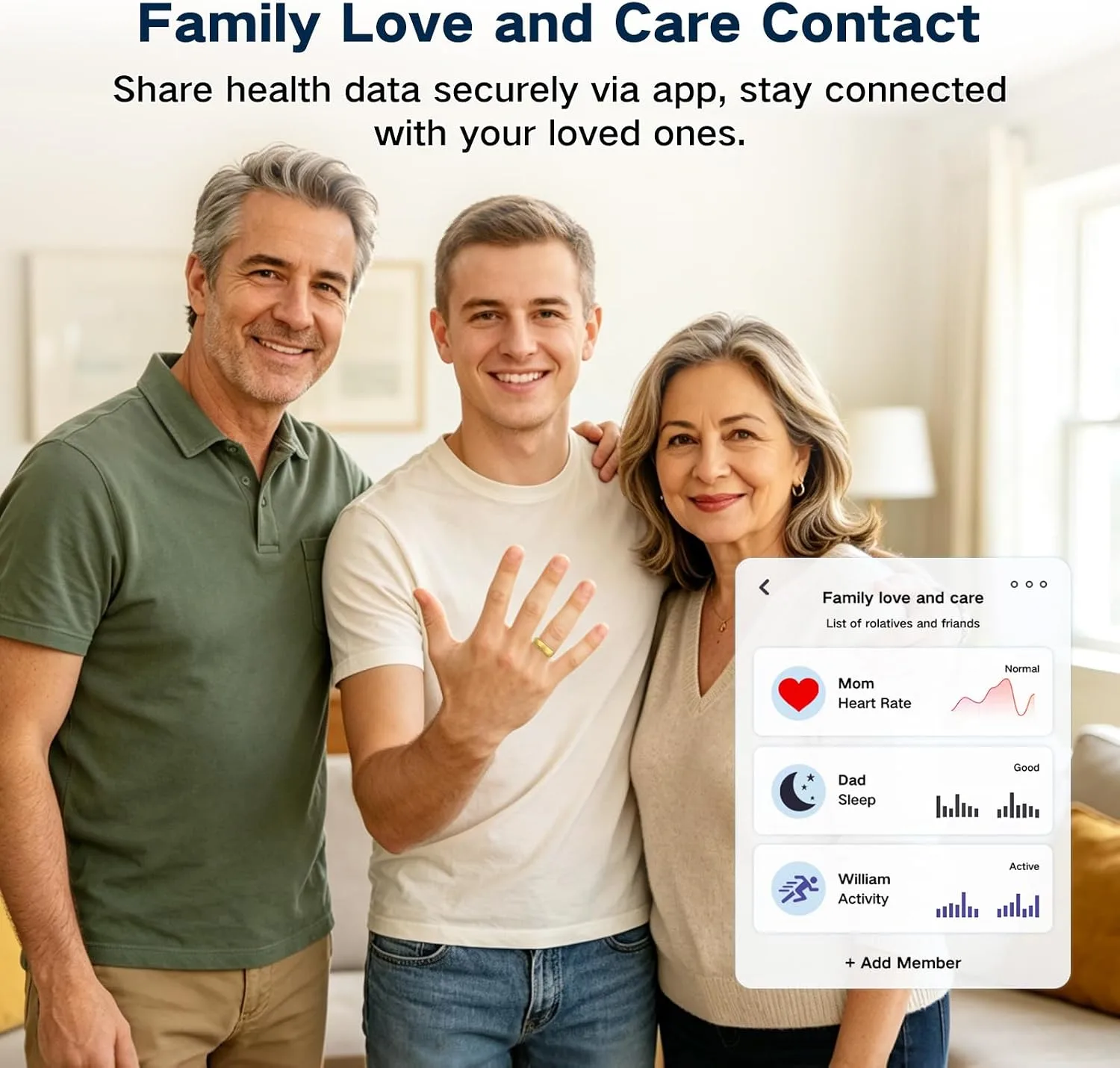 Smart Ring Health Tracker for Men and Women,Fitness Tracker Ring(Gold,7)