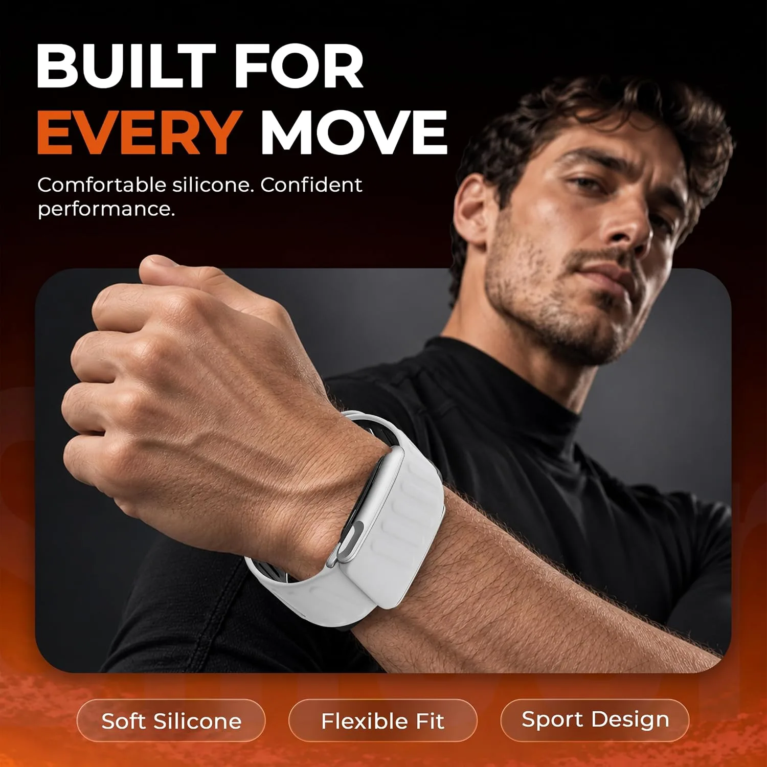 DADO Silicone Sport Replacement Band Compatible with WHOOP 5.0, One, Peak, and Life Fitness Tracker – Breathable, Durable & Comfortable | Not for Whoop Gen 4