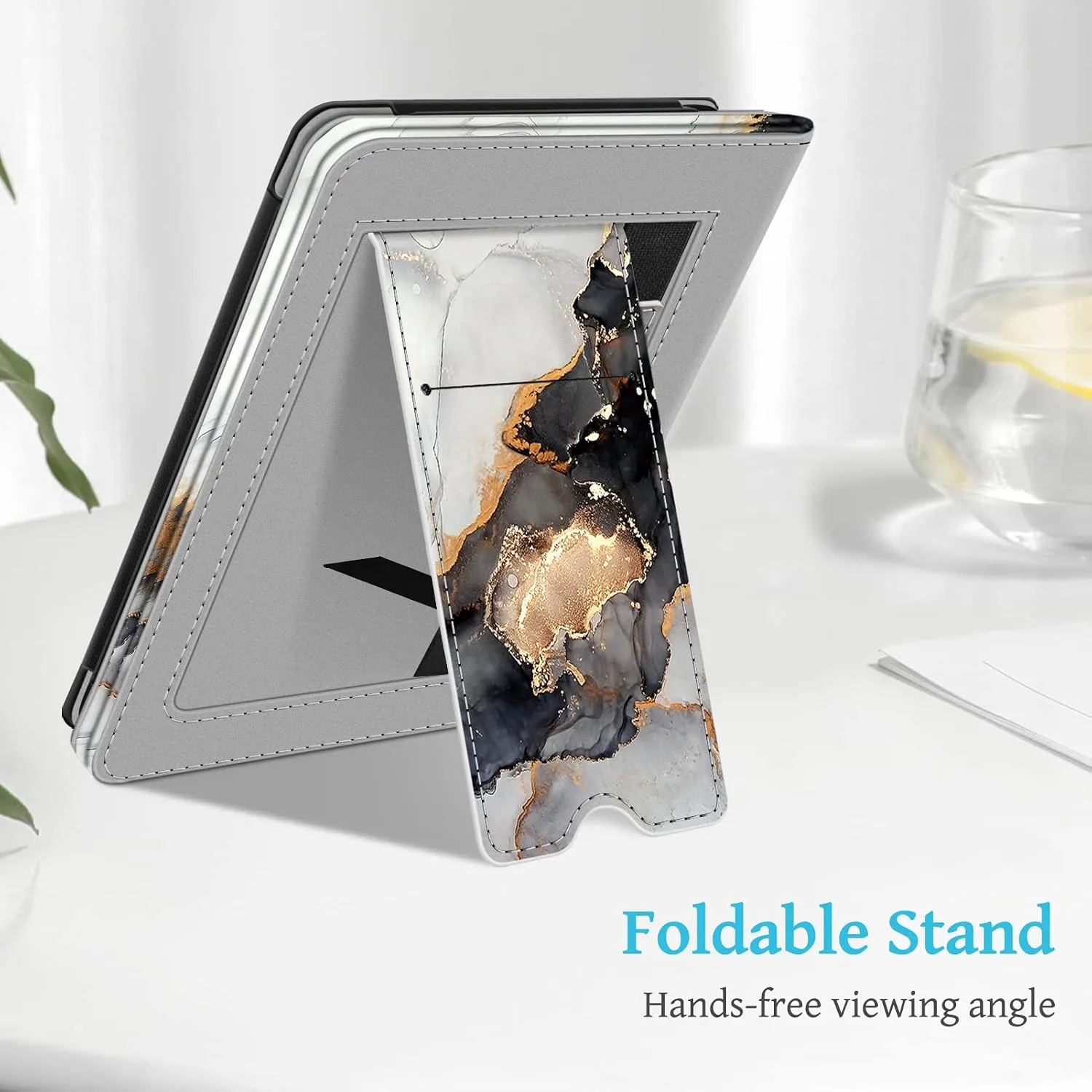 Fintie Stand Case for 6" Kindle 11th Generation 2024/2022, Cloudy Marble