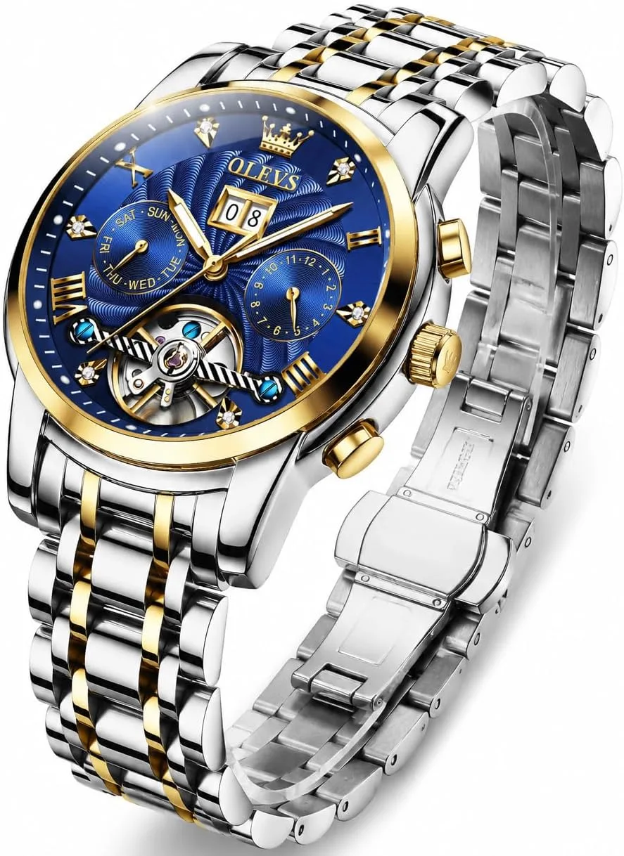 OLEVS Automatic Gold Watches for Men Luxury Classic Stainless Steel