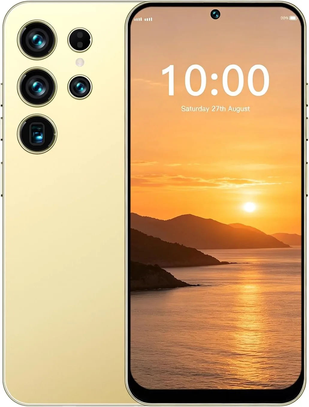 4G Smartphone Unlocked, Android 12.0 Mobile Phones 6.6'' HD+ Display, 4GB RAM 32GB ROM/256GB SD, 4G Dual SIM Dual Camera, Face ID+WiFi+BT+FM+GPS+OTG (Golden)
