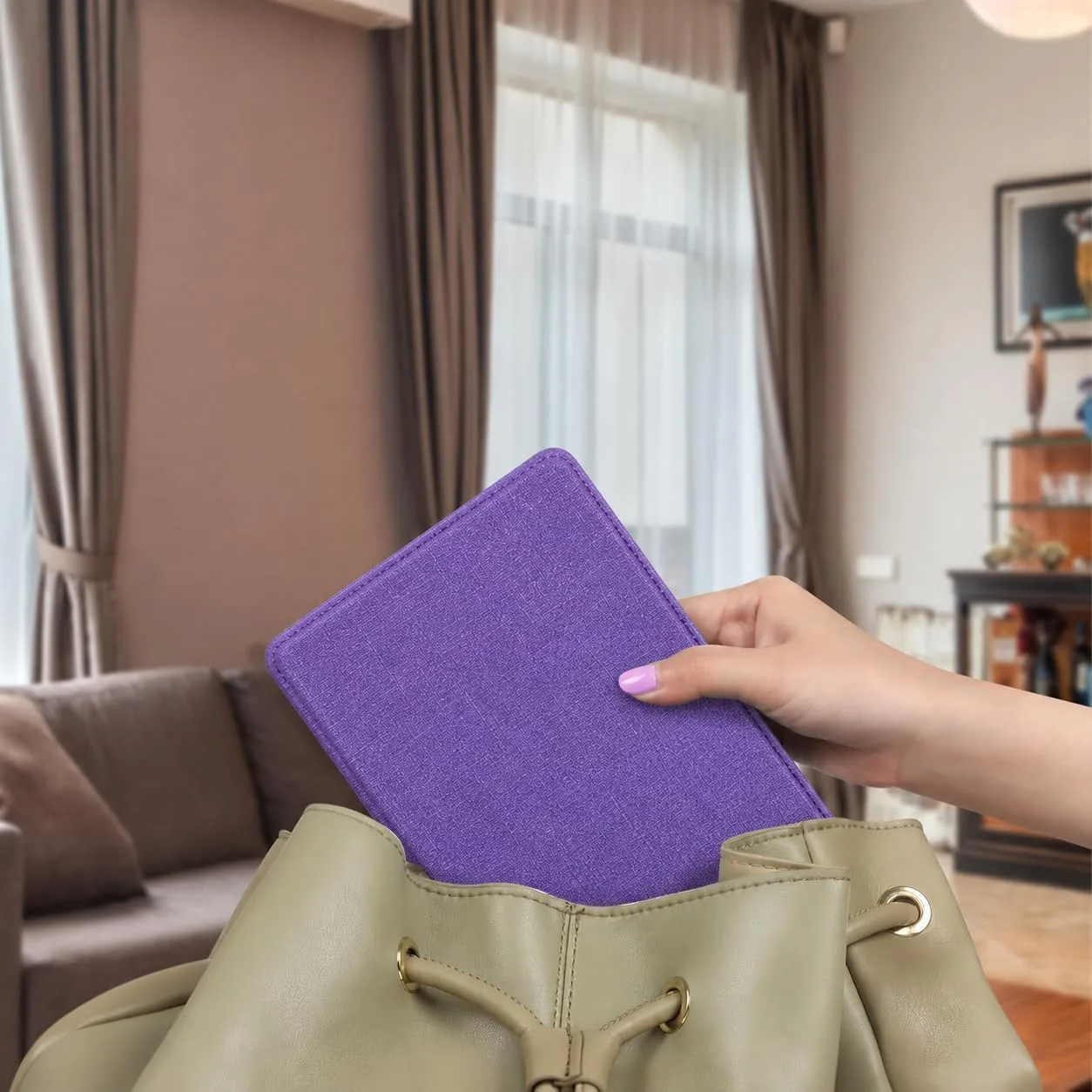 CoBak 6 Inch Case with Stand, not for iPad(A0J28), Fabric Purple