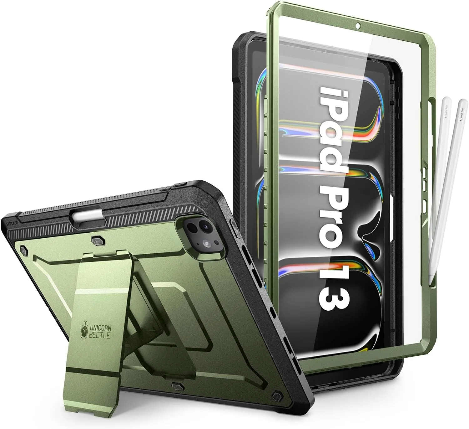 SUPCASE for iPad Pro 13 inch Case M5/M4 2025/2024 with Pencil Holder Green
