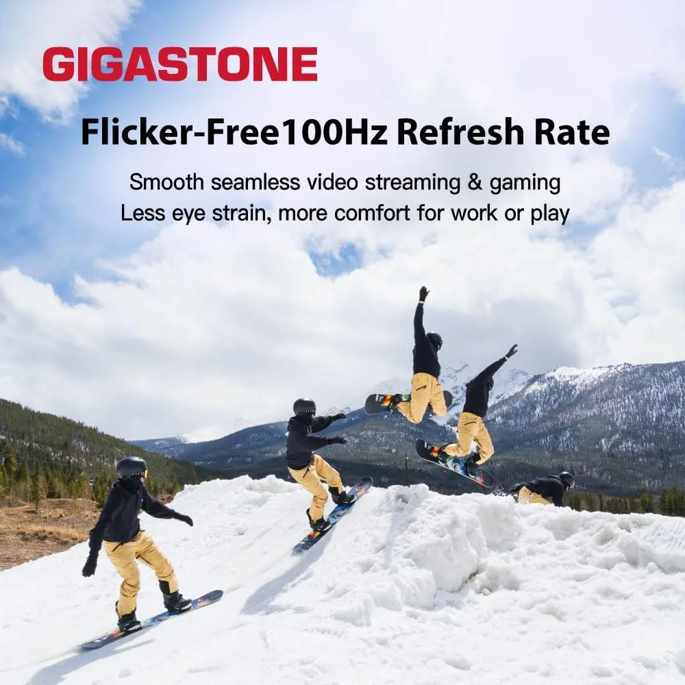 Gigastone 27 inch IPS LED Back Light Monitor 2-Pack 100Hz FHD 1920 x 1080,178°WideView,Frameless, Dual Monitor, MPRT 1ms, Built-in Speakers, Eye Care Technology, Ergonomic Tilt VESA Mount, HDMI VGA