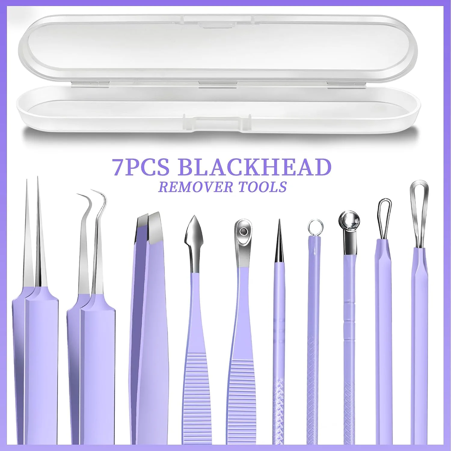 Teenitor Pimple Popper Tool Kit and Blackhead Remover Tools, Ingrown Hair Tweezers, Professional Blackhead Extractor Pimple Extractor Comedone Extractor
