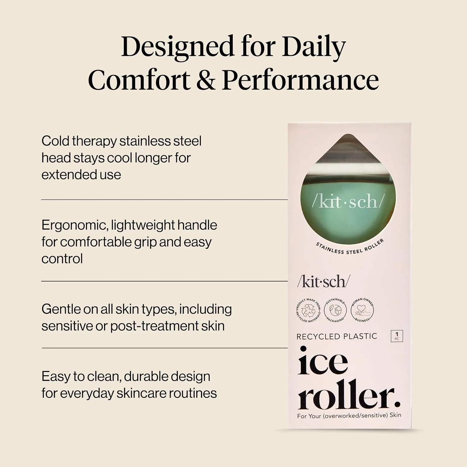 Kitsch Ice Roller for Face – Cooling Face Rollers for Women & Men - Mint