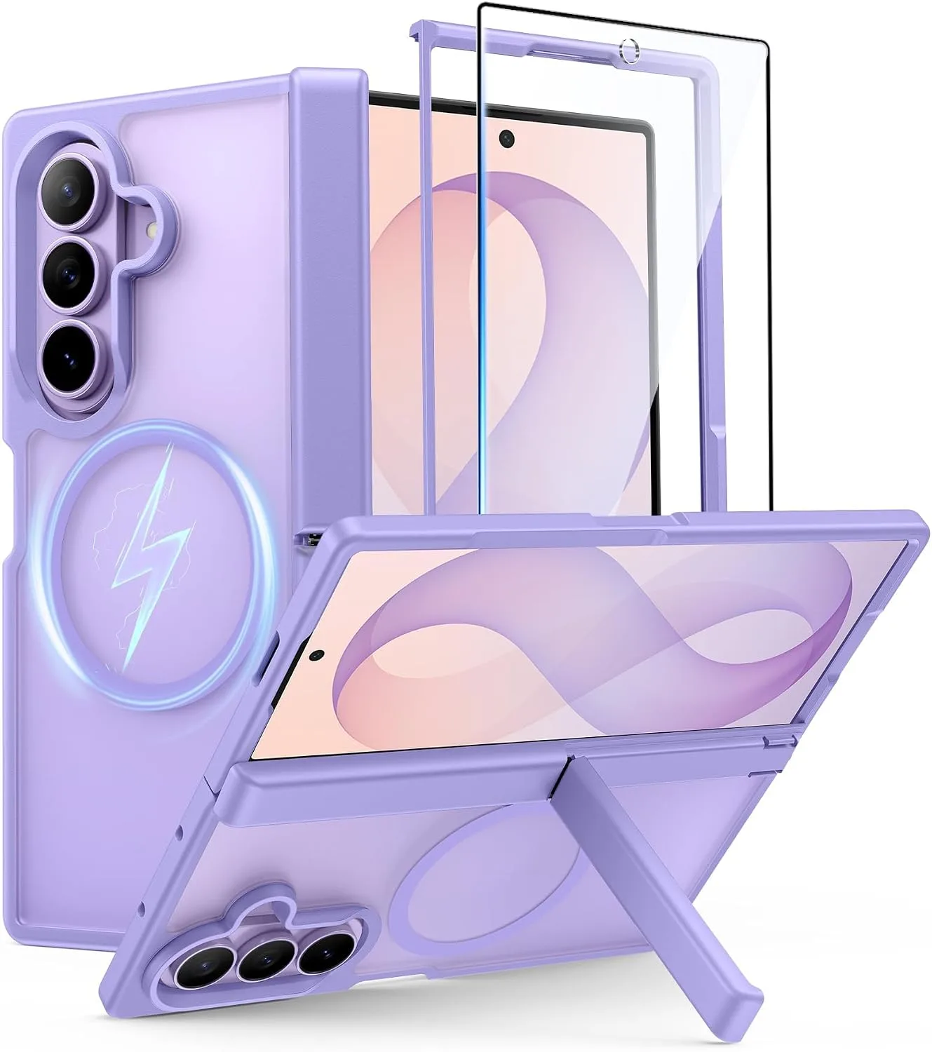 FNTCASE for Galaxy Z Fold 8 Ultra/Z Fold 7 Case Fit for MagSafe Light Purple