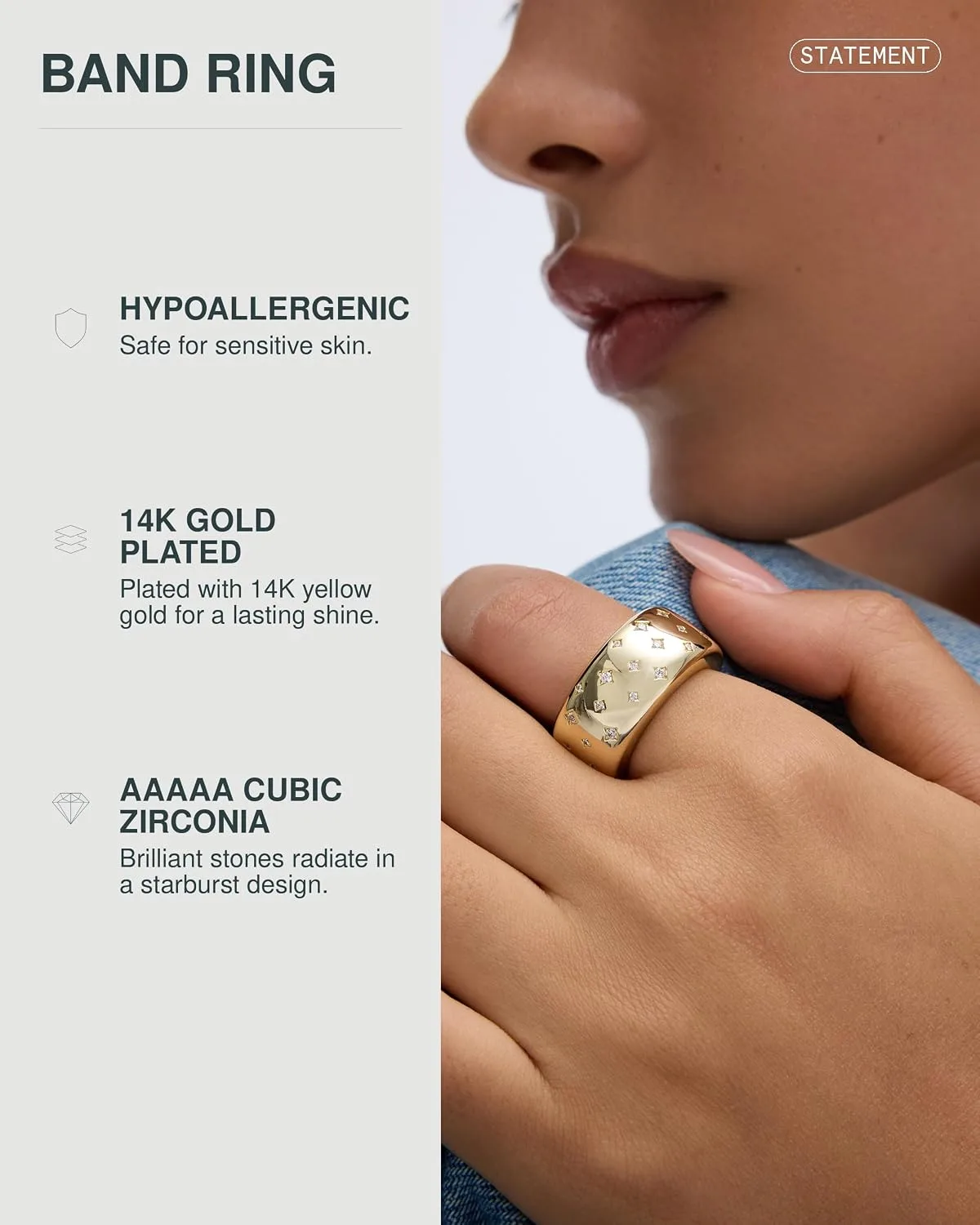 PAVOI 14K Gold Plated Smart Ring CZ Cover Compatible with Oura Ring Gen 4