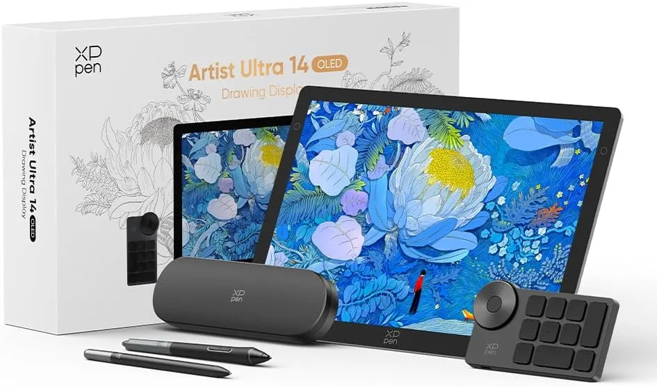 XPPen Artist Ultra 14, 2.8K OLED Touchscreen Drawing Tablet Dual 16K Styli
