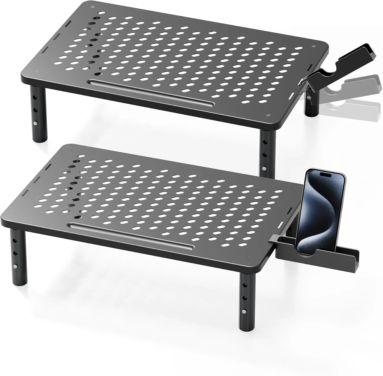 Computer Monitor Stand Riser For Desk, 3 Height Adjustable, 2 Pack