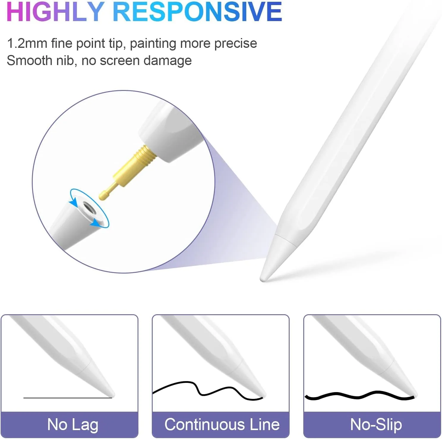 COO Stylus Pen for iPad Pro Air Mini 2018-2026, Palm Rejection Fast Charge