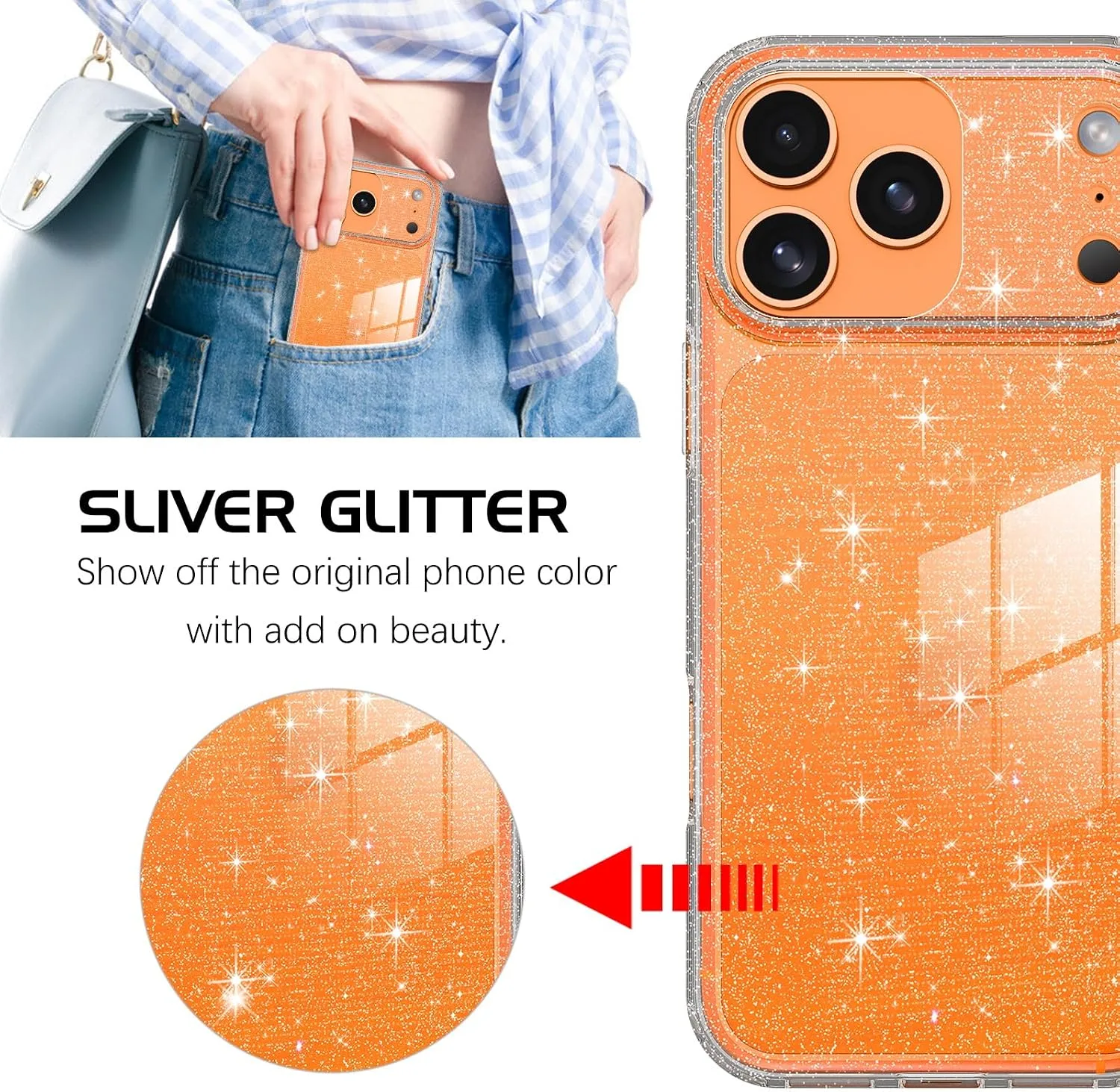 YINLAI for iPhone 17 Pro Max Case 6.9-Inch Anti-Yellowing, Clear Glitter