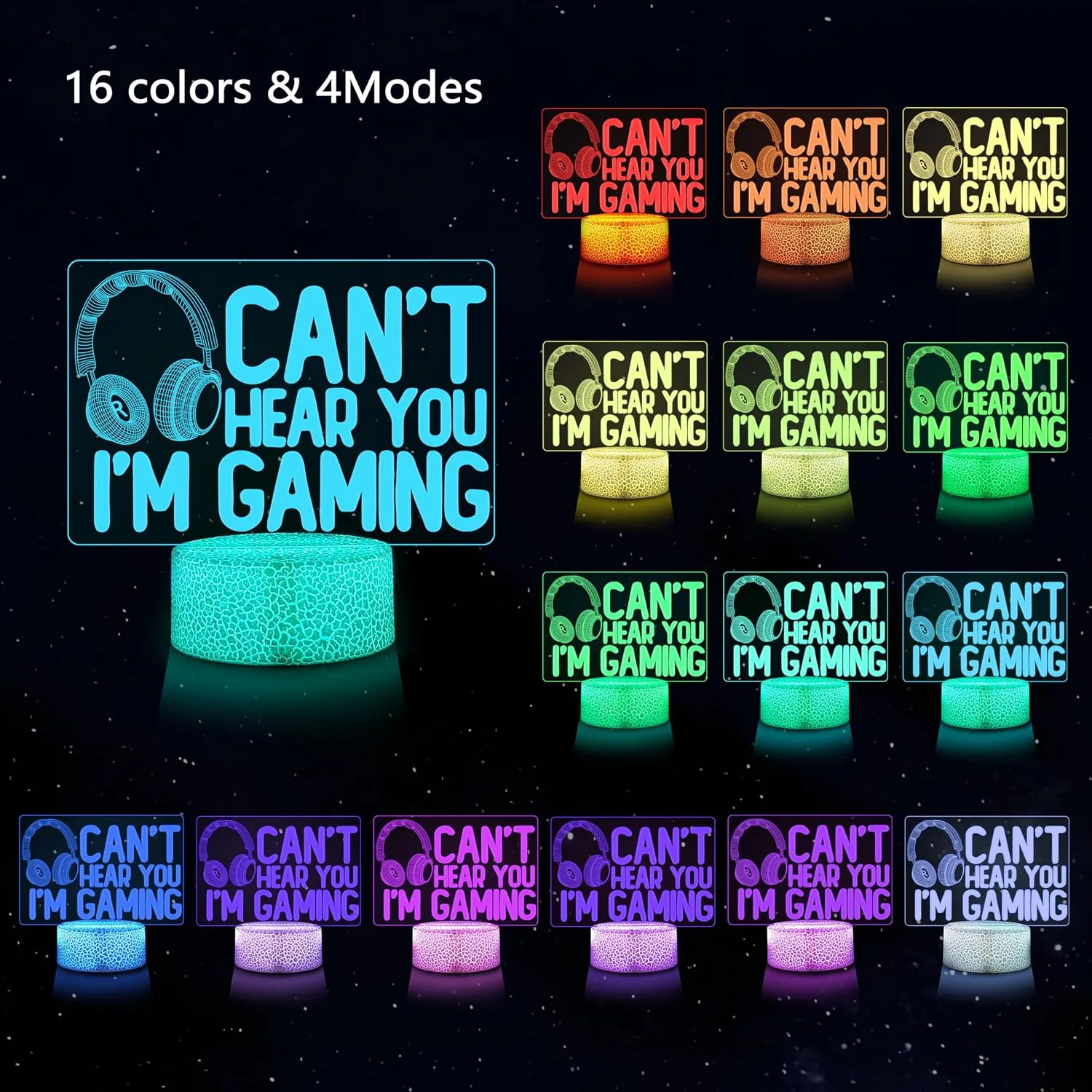 Gamer Gifts for Men Dad Husband Teen Boys, 3D Illusion Gaming Lamp 16 Colors Remote 3 Patterns, Game Room Desk Decor Lights, Grad Birthday Fathers Day Presents for Gamerss