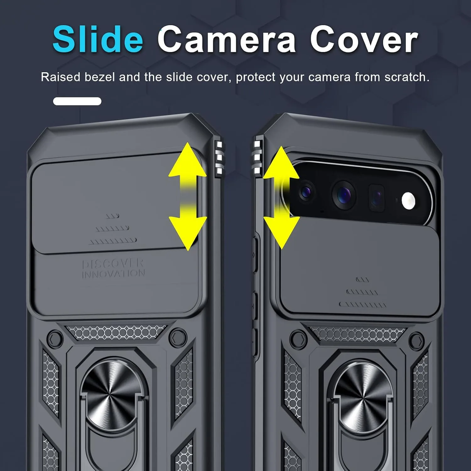 for Google Pixel 11/11 Pro Case Built in Slide Camera Cover,Black