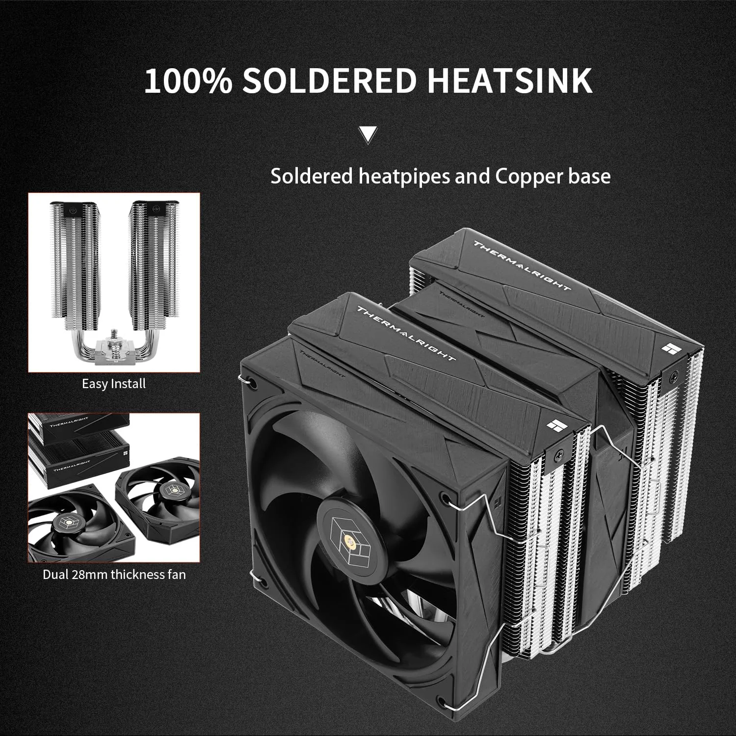 Thermalright Royal Pretor 130 CPU Cooler, 6 Heat Pipes Heatsink CPU Cooling, TL-H12-X28 and TL-HD13-X28 Fan, Compatible with Intel LGA115X/1200/2011/1700/1851;AM4/AM5 Platforms,Desktop Tower Cooling