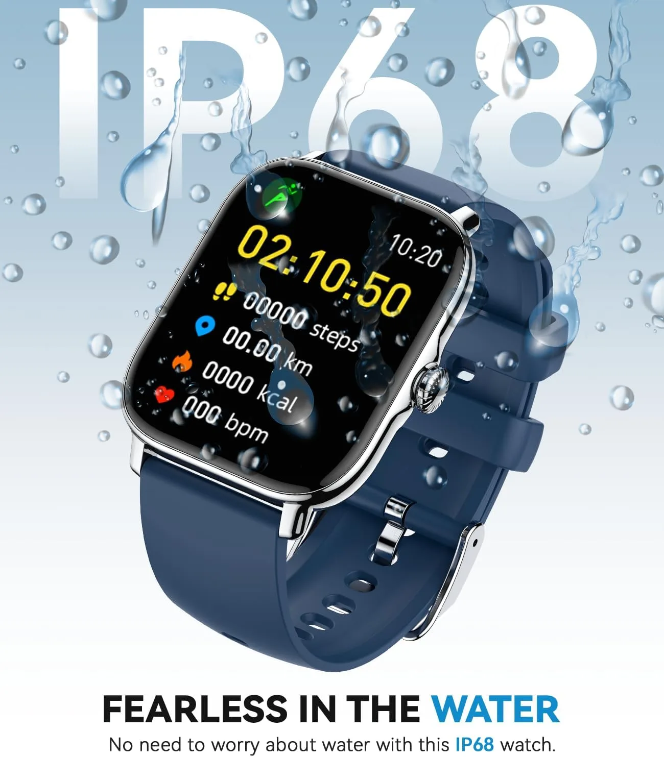 Smart Watch for Women Men- Answer/Make Call, 2025 IP68 Waterproof Fitness Step Sleep Tracker Watch with Monitor Activity Counter Smartwatch for Andriod iPhone iOS Samsung Compatible