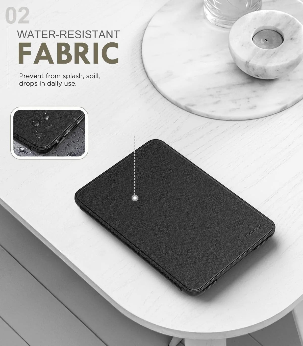MoKo Case for 6" Amazon Kindle Basic 11th Gen 2024/2022, Denim Black