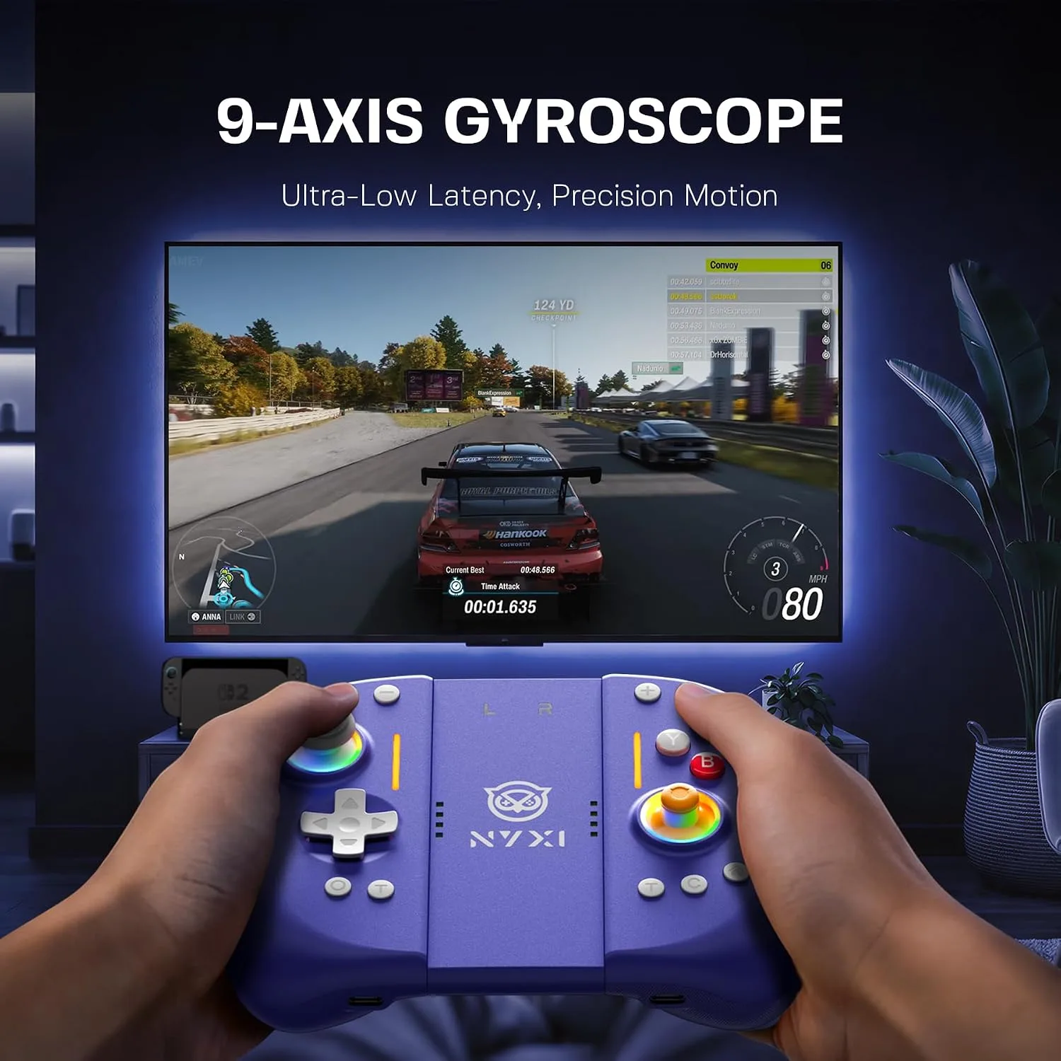 NYXI Hyperion 3 Switch 2 Controller–World's First Third-Party Wireless Controller for Switch 2, 9-Axis Gyro, Hall Effect Joystick, Full Mechanical Buttons, Dual Back Buttons & Adjustable Vibration