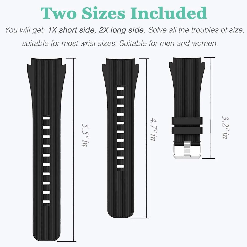 HSWAI Compatible with Samsung Galaxy Watch 46mm Bands/Gear S3 Frontier, Classic Watch Bands/Galaxy Watch 3 Bands 45mm, 22mm Soft Silicone Bands Bracelet Sports Strap for Men & Women.