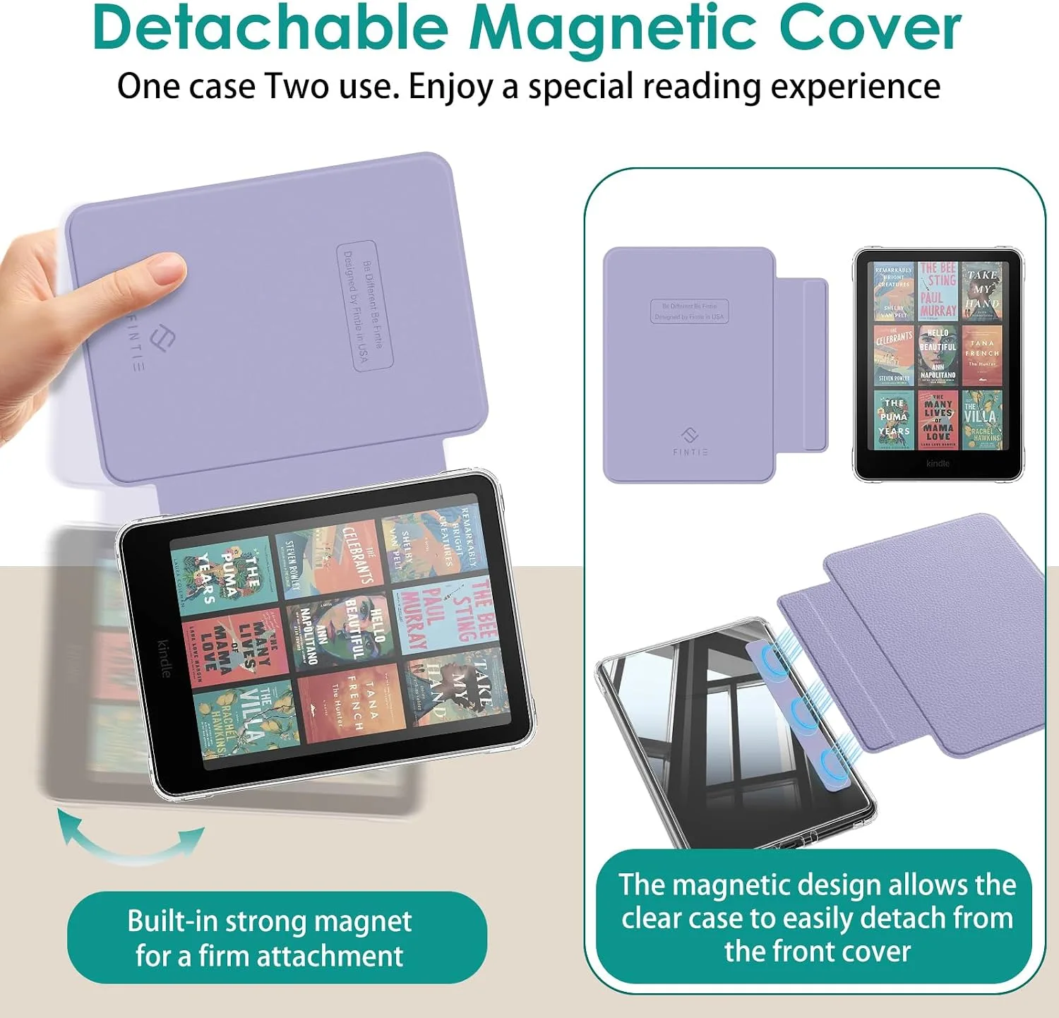 Fintie Detachable Case for Kindle Paperwhite 12th Gen 2024/Kindle Colorsoft