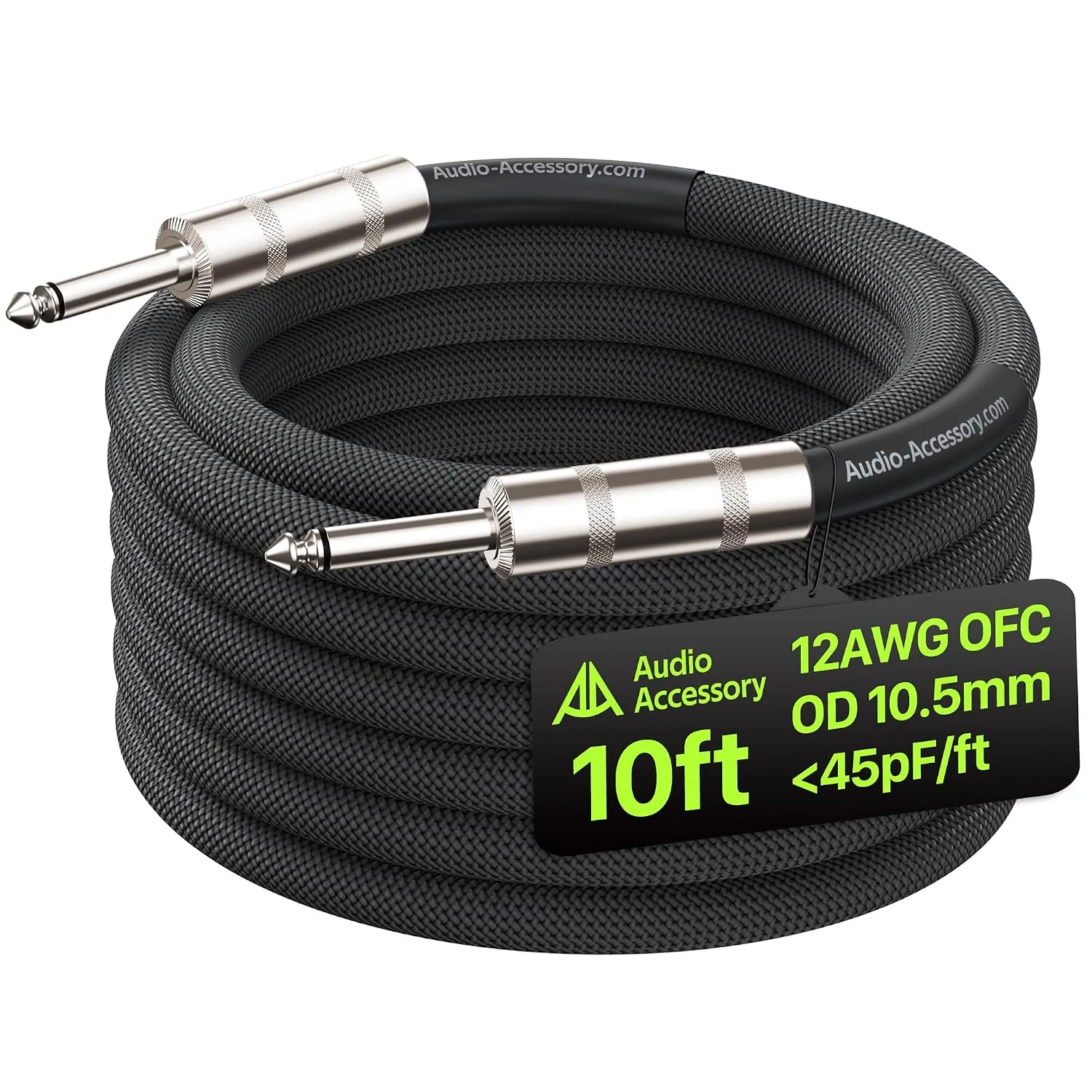 AA AUDIO ACCESSORY Speaker Cable 1/4 Inch 10ft 12 AWG Kevlar Nylon Braided