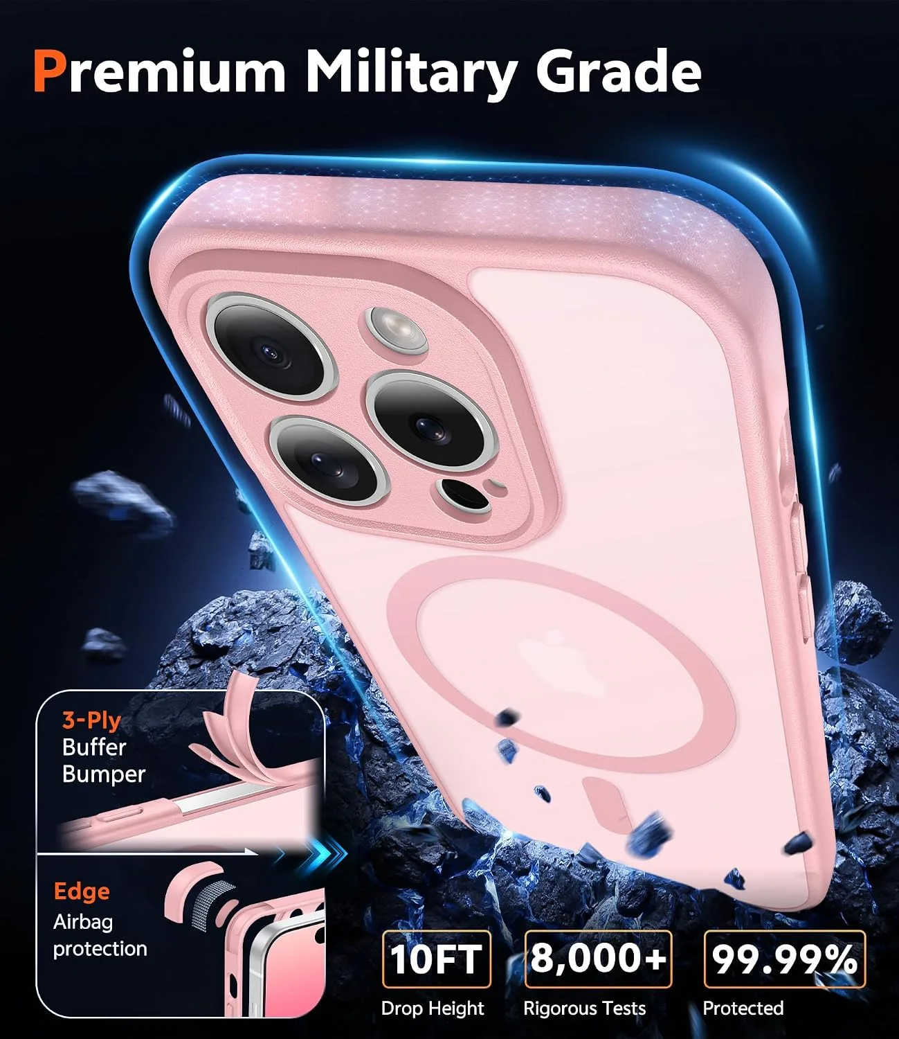 FNTCASE for iPhone 14 Pro Case Compatible with Magsafe Matte Phonecase