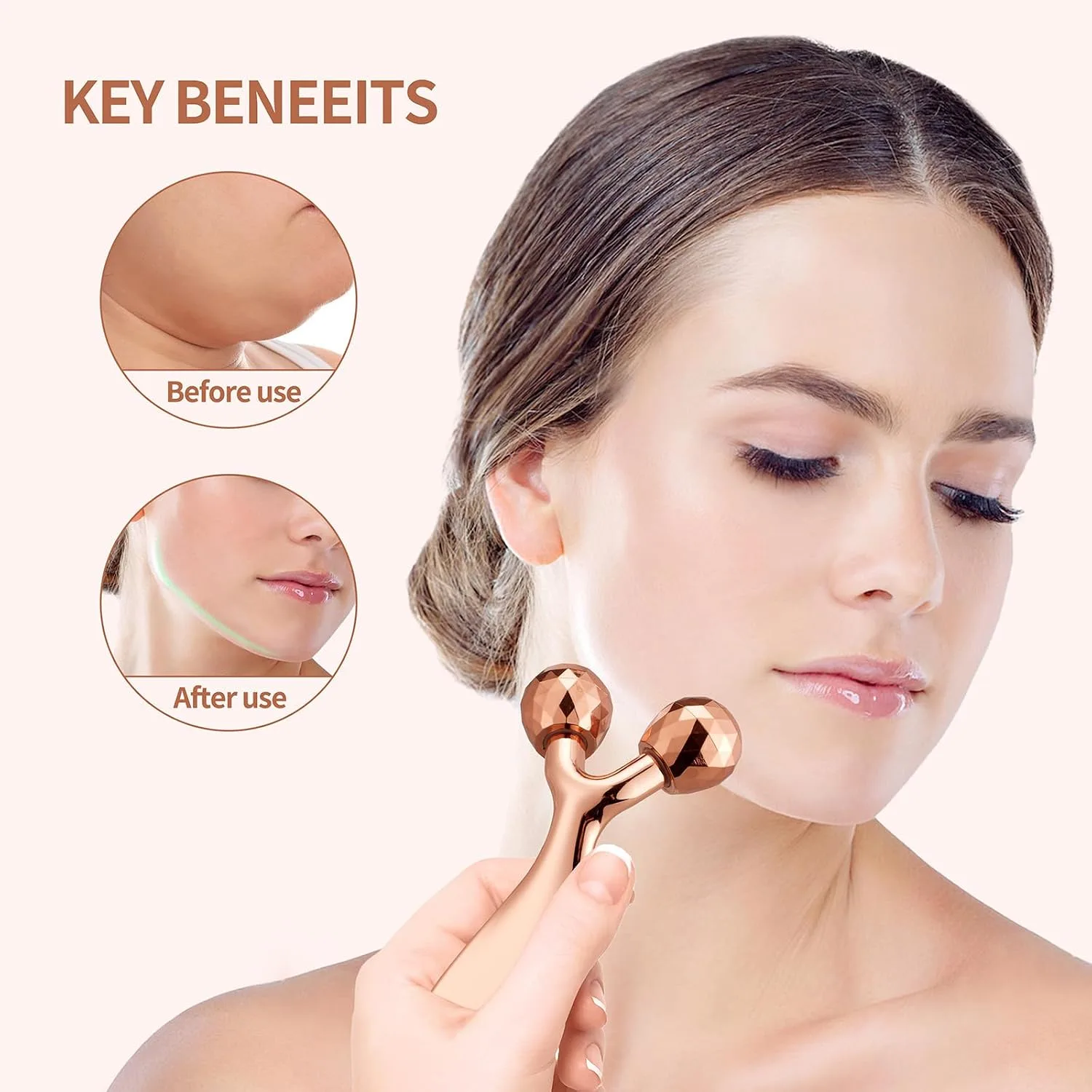 Running man 3D Face Roller for Face, Neck & Eyes, Facial Massage Tool