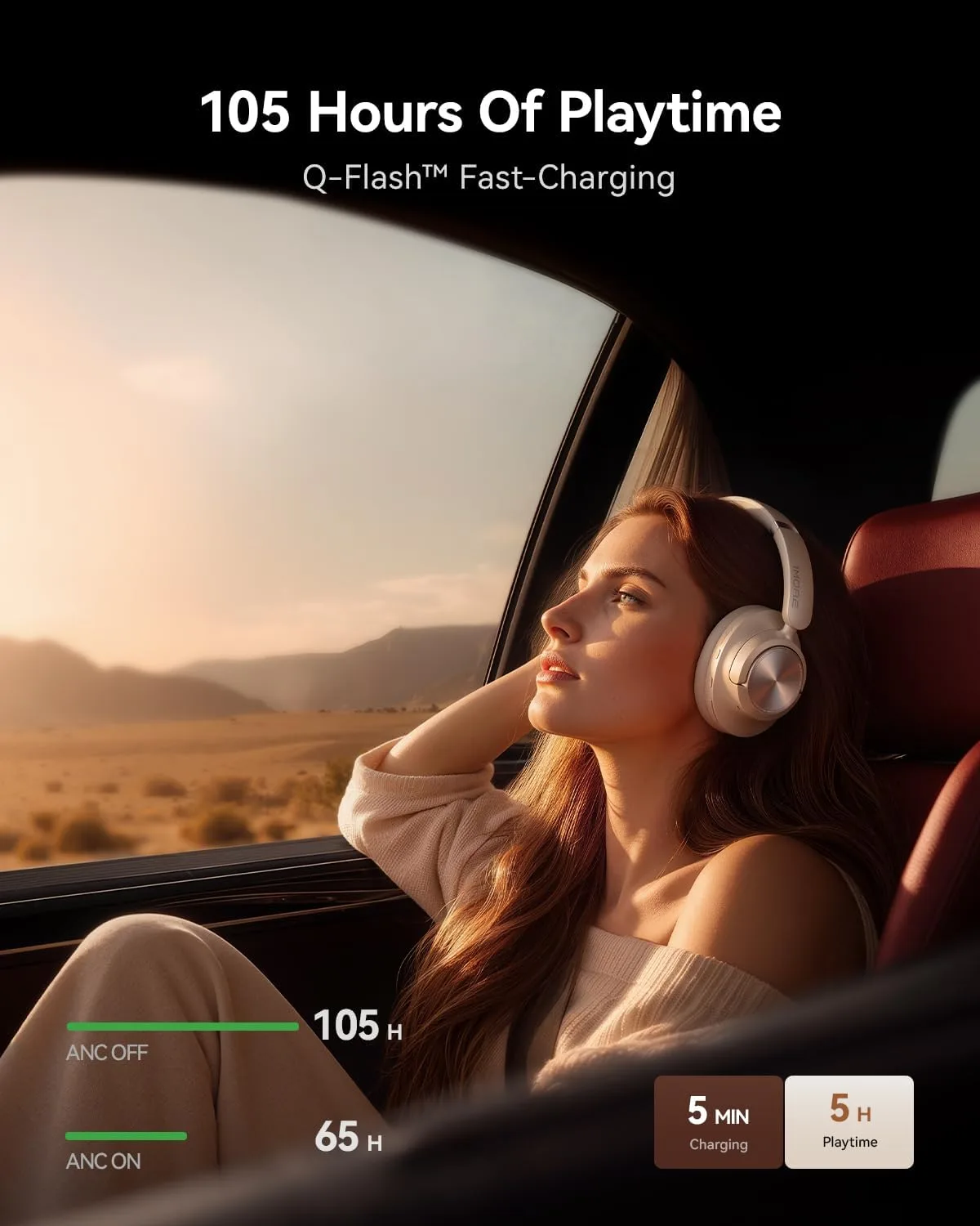 1MORE SONOFLOW MAX Over-Ear Headphones, THX Spatial Audio, 50dB ANC, 105H